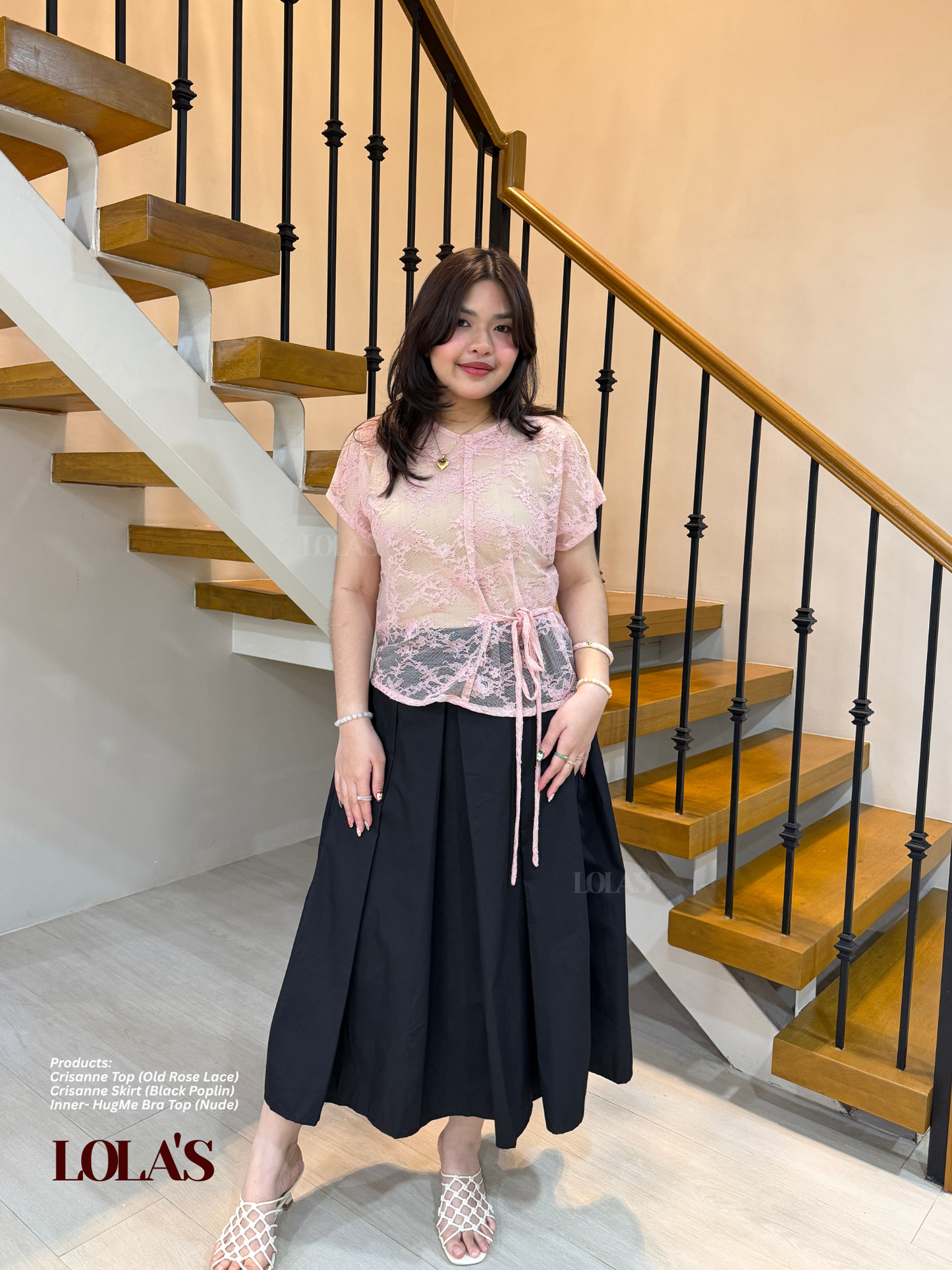 Crisanne Top (Old Rose Lace | Sheer | See-Through)