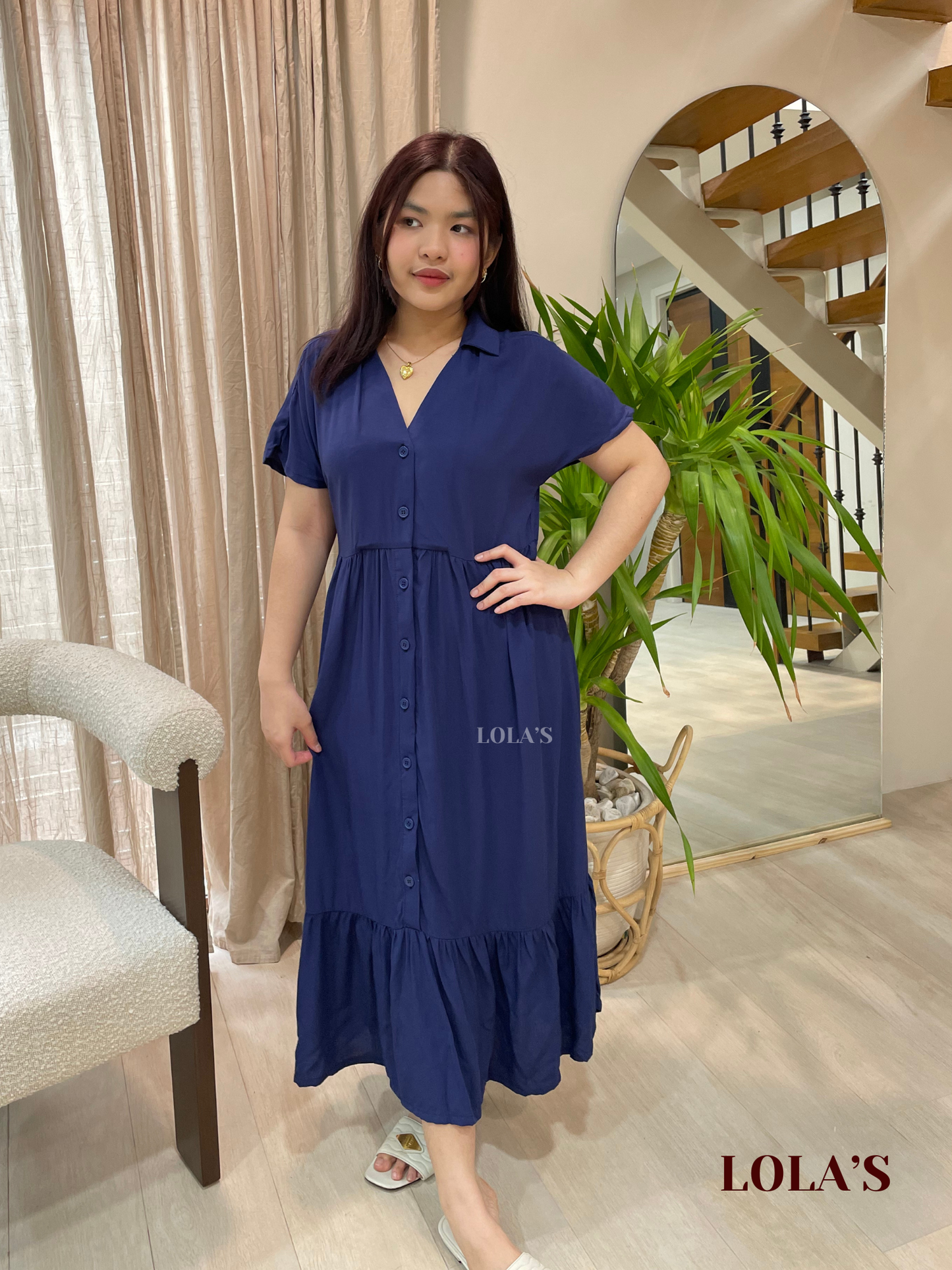 Regine Dress (Navy Blue)