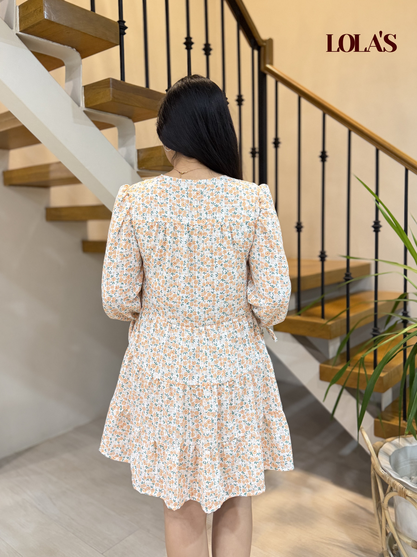 Monina Dress (Peach Blooms)