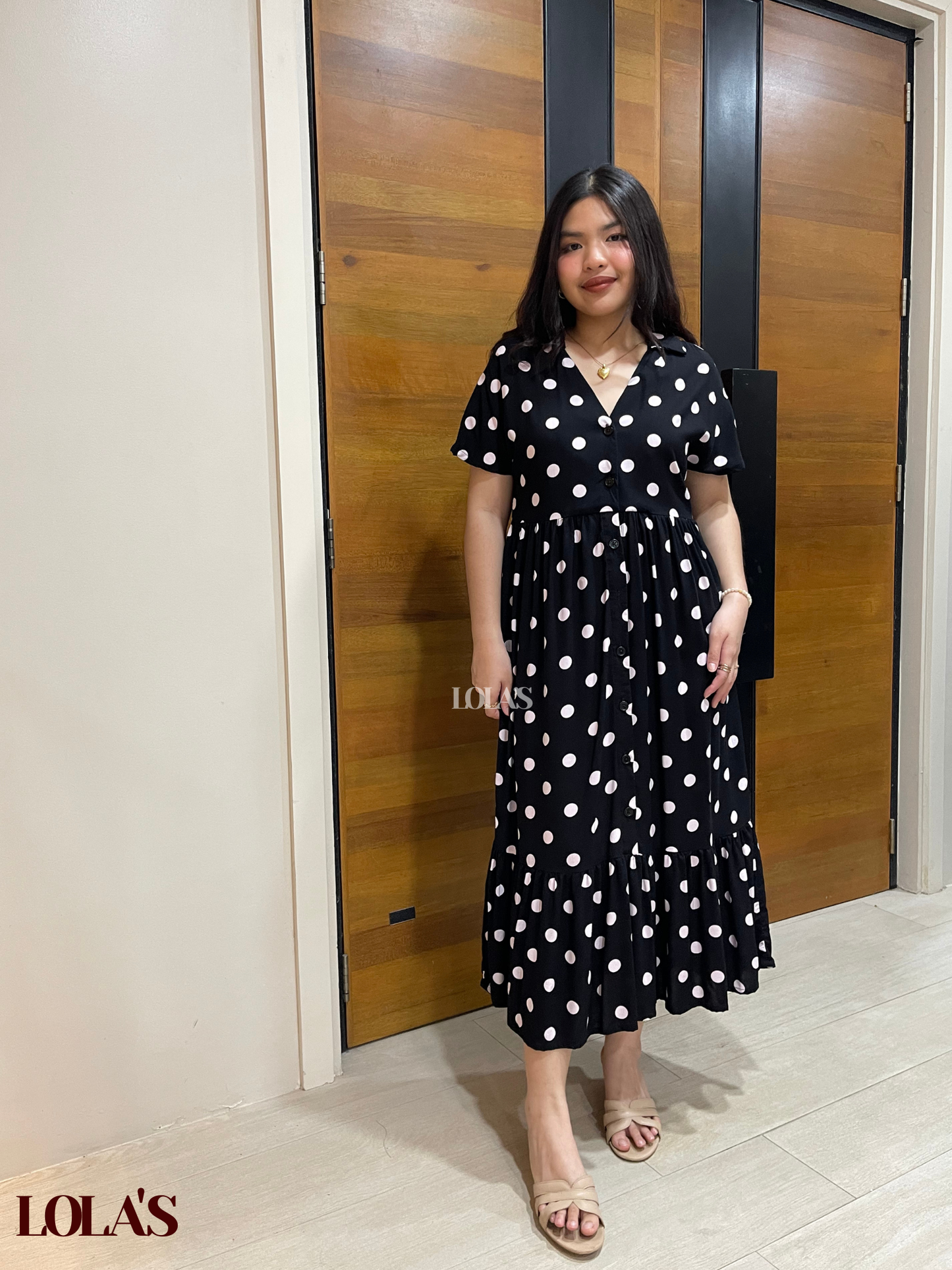 Regine Dress (Black Polka)
