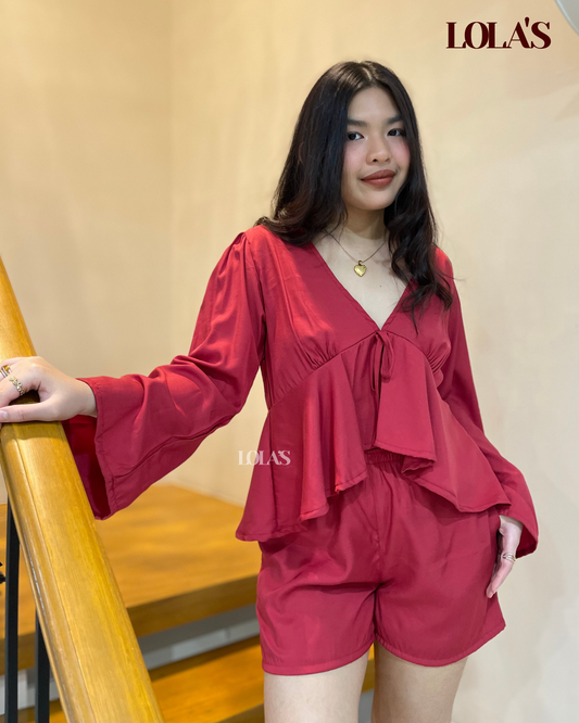 Sana Coords (Burgundy Red)