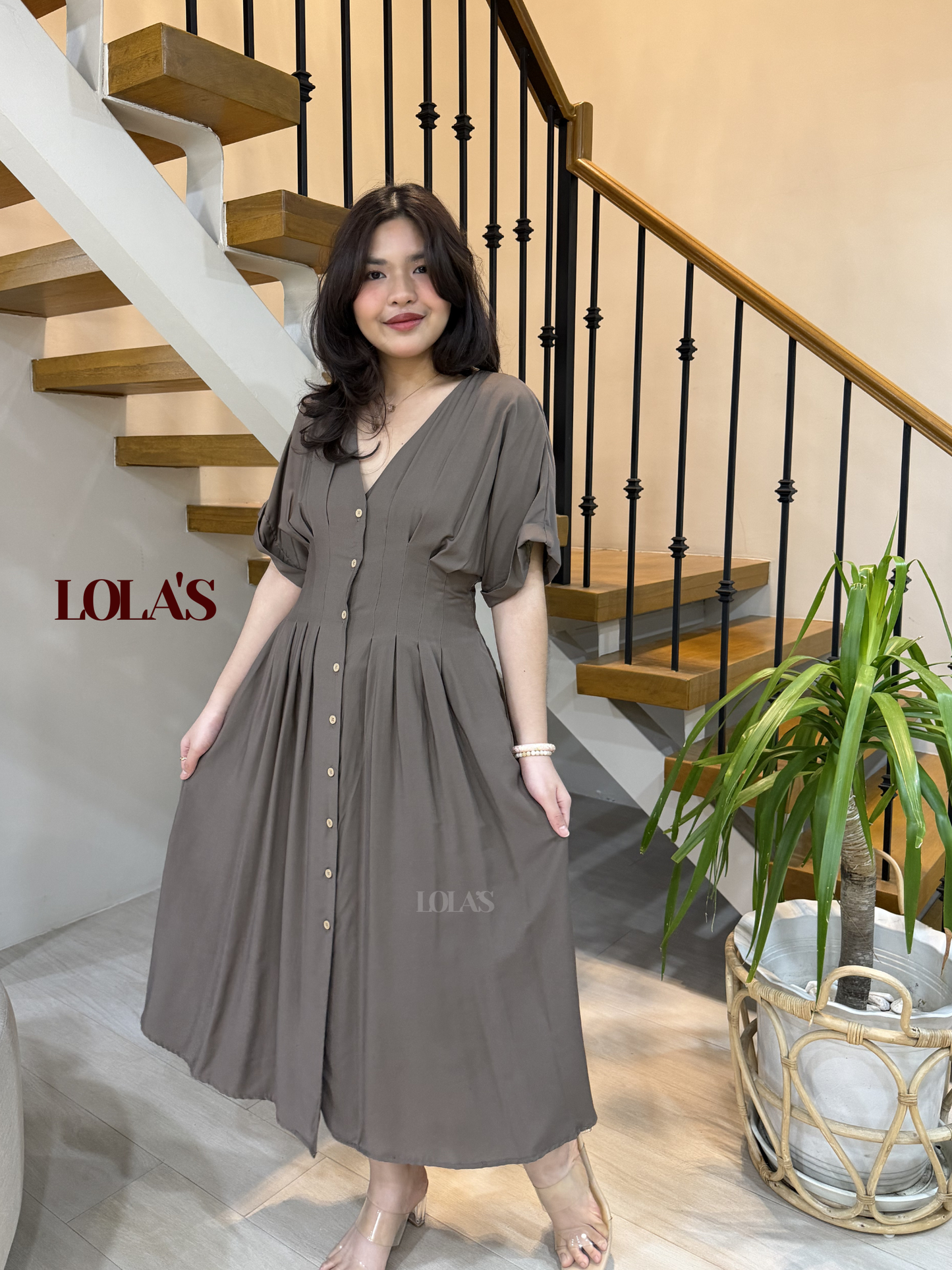 Frederica Dress (Taupe)