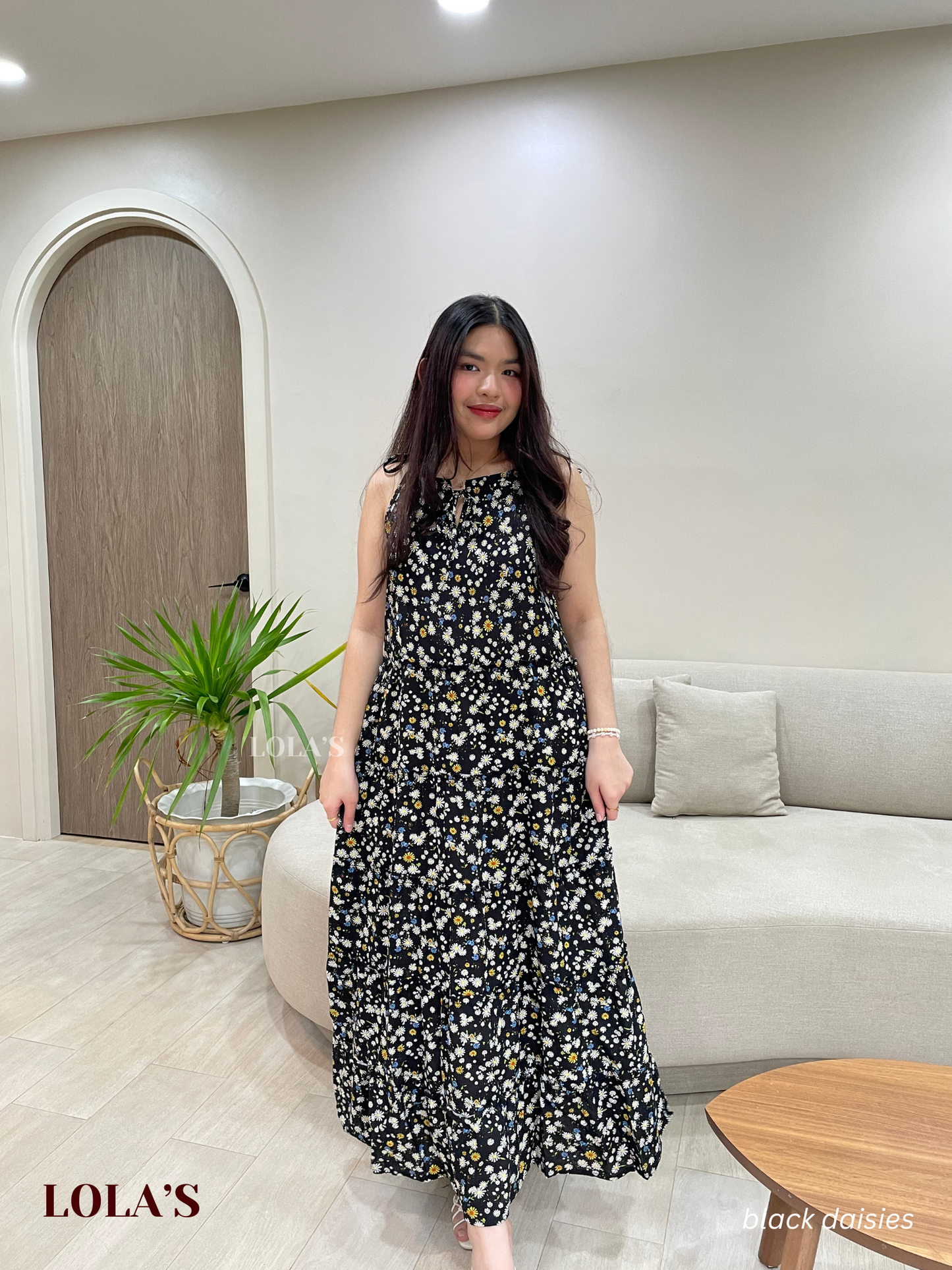 Gigi Dress (Black Daisies)