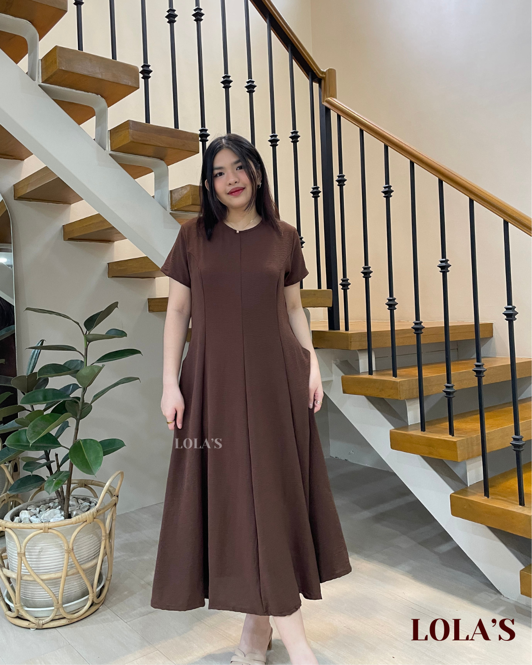 Kathleen Dress (Chocolate Brown)