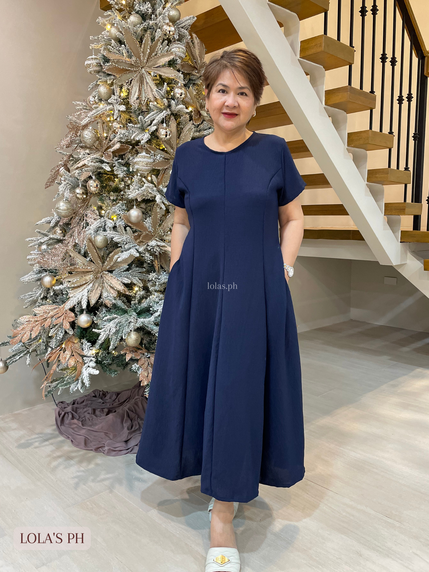 Kathleen Dress (Navy Blue)