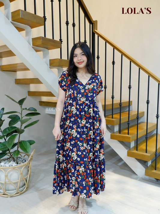 Jane Dress (Blue Florals)