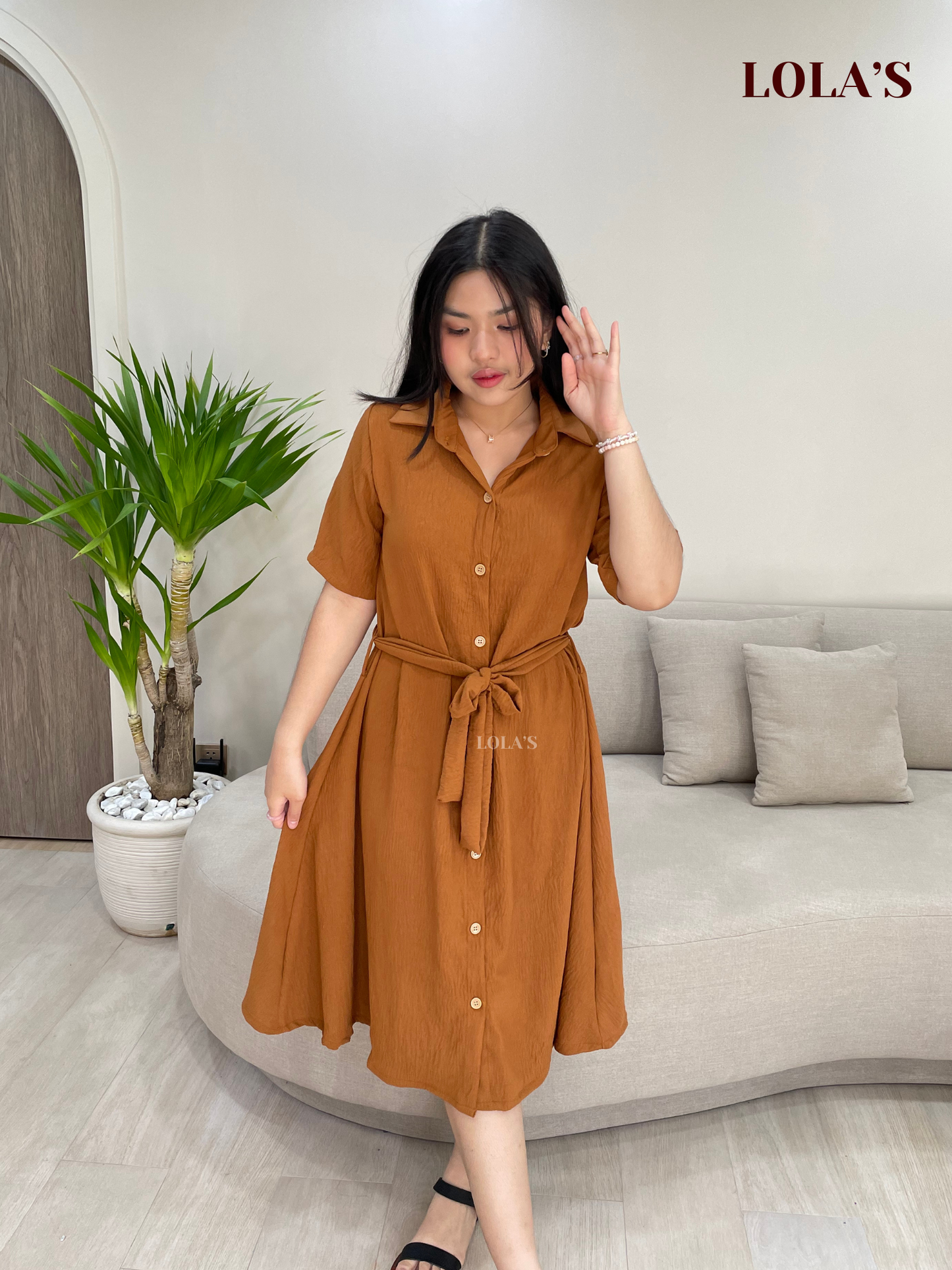 Alexa Polo Dress (Brown)