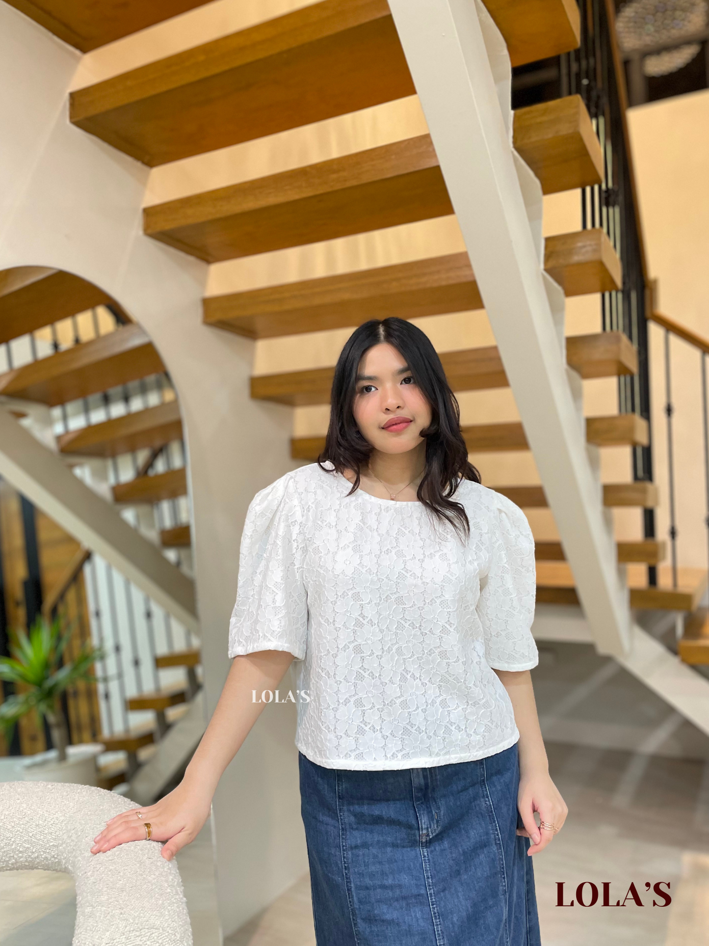 Vivian Top (White Florette Lace)