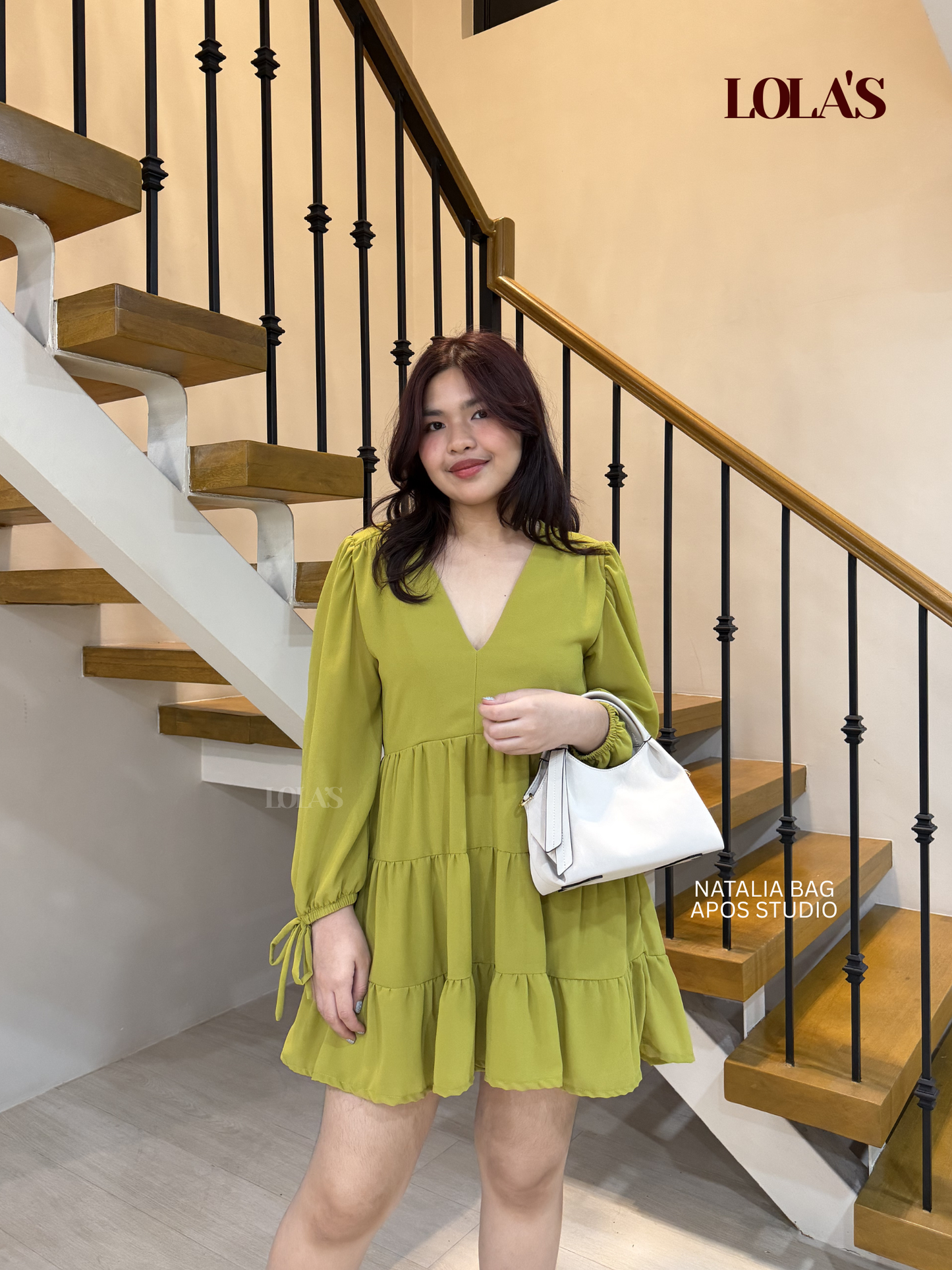 Monina Dress (Apple Green)