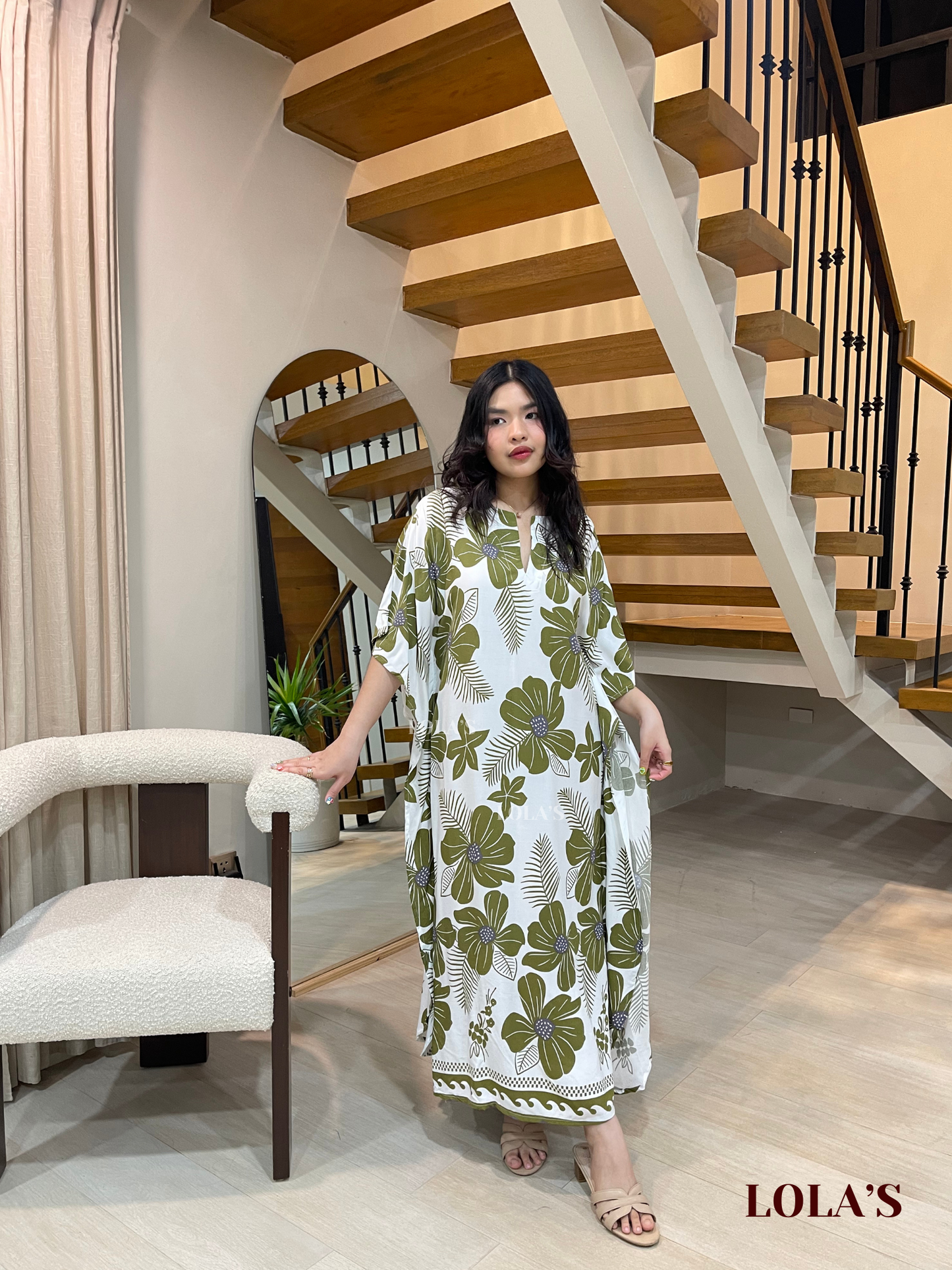Donya Dress (Olive Blossoms)