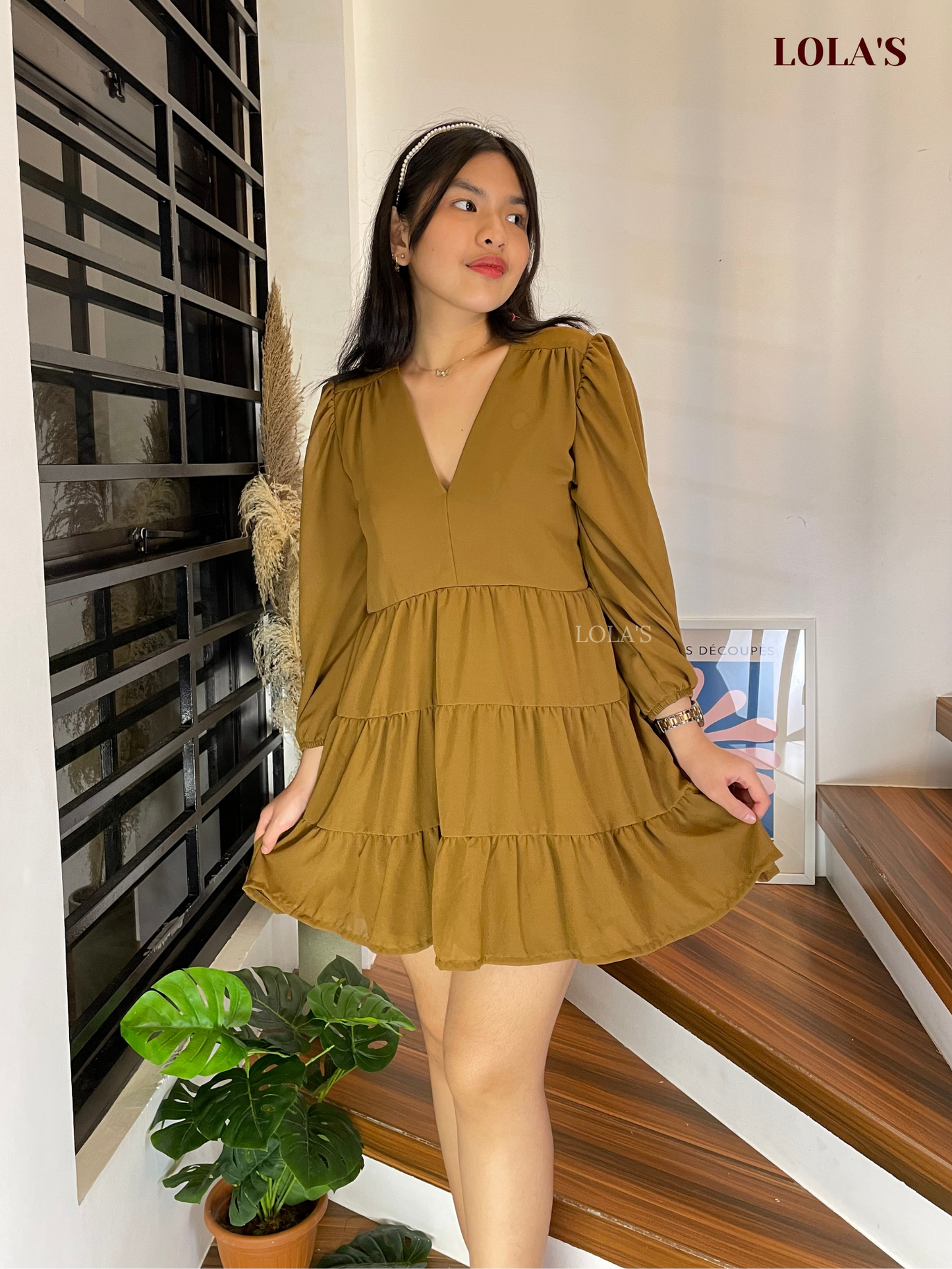 Monina Dress (Golden Brown)