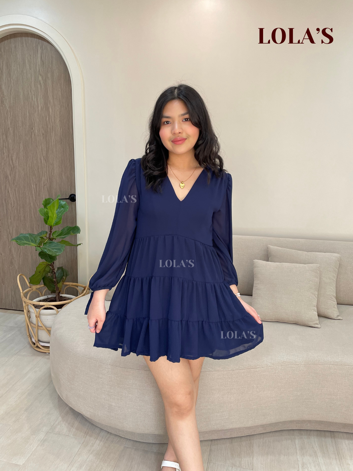 Monina Dress (Navy Blue)