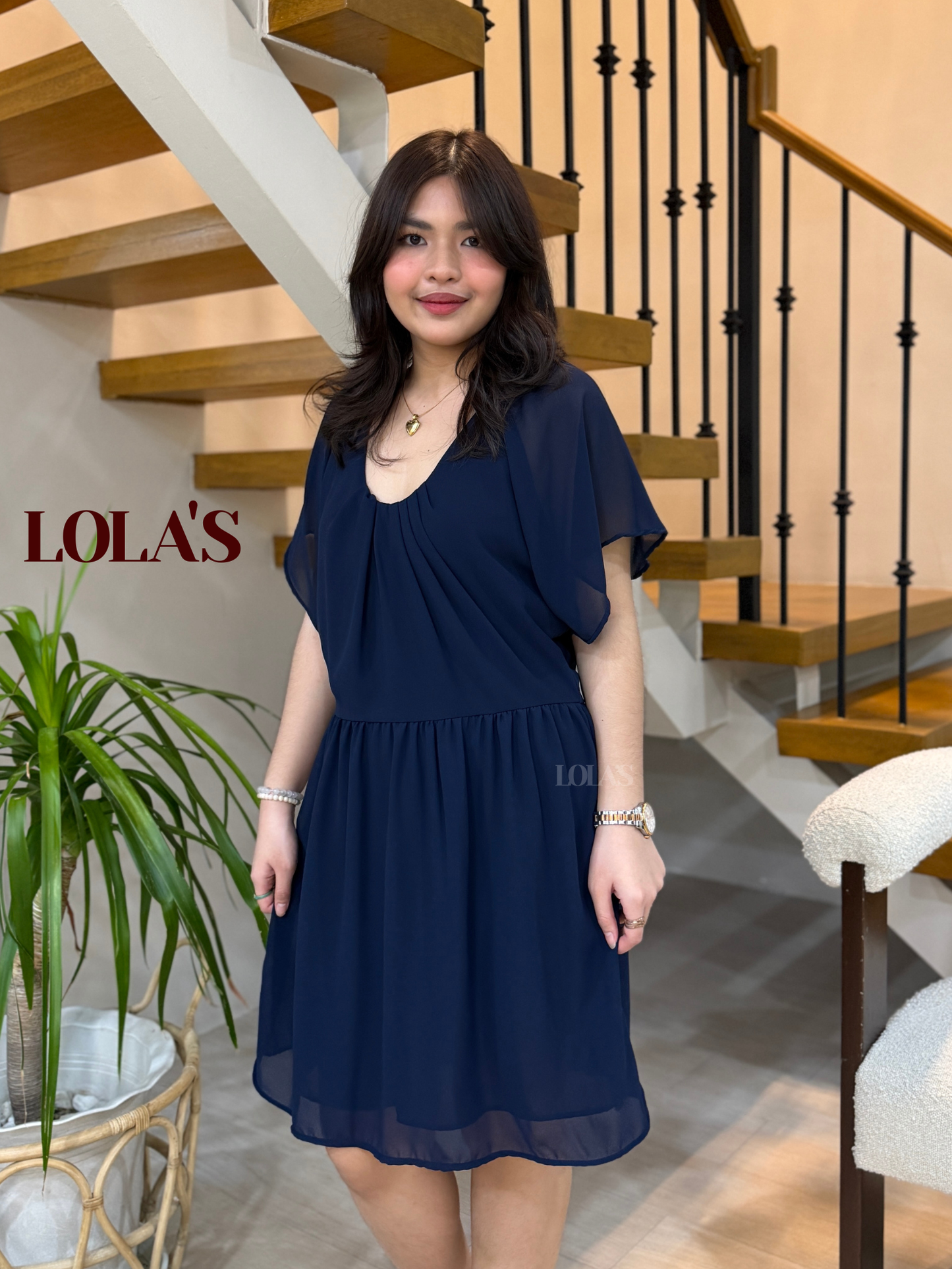 Nessa Dress (Navy Blue)