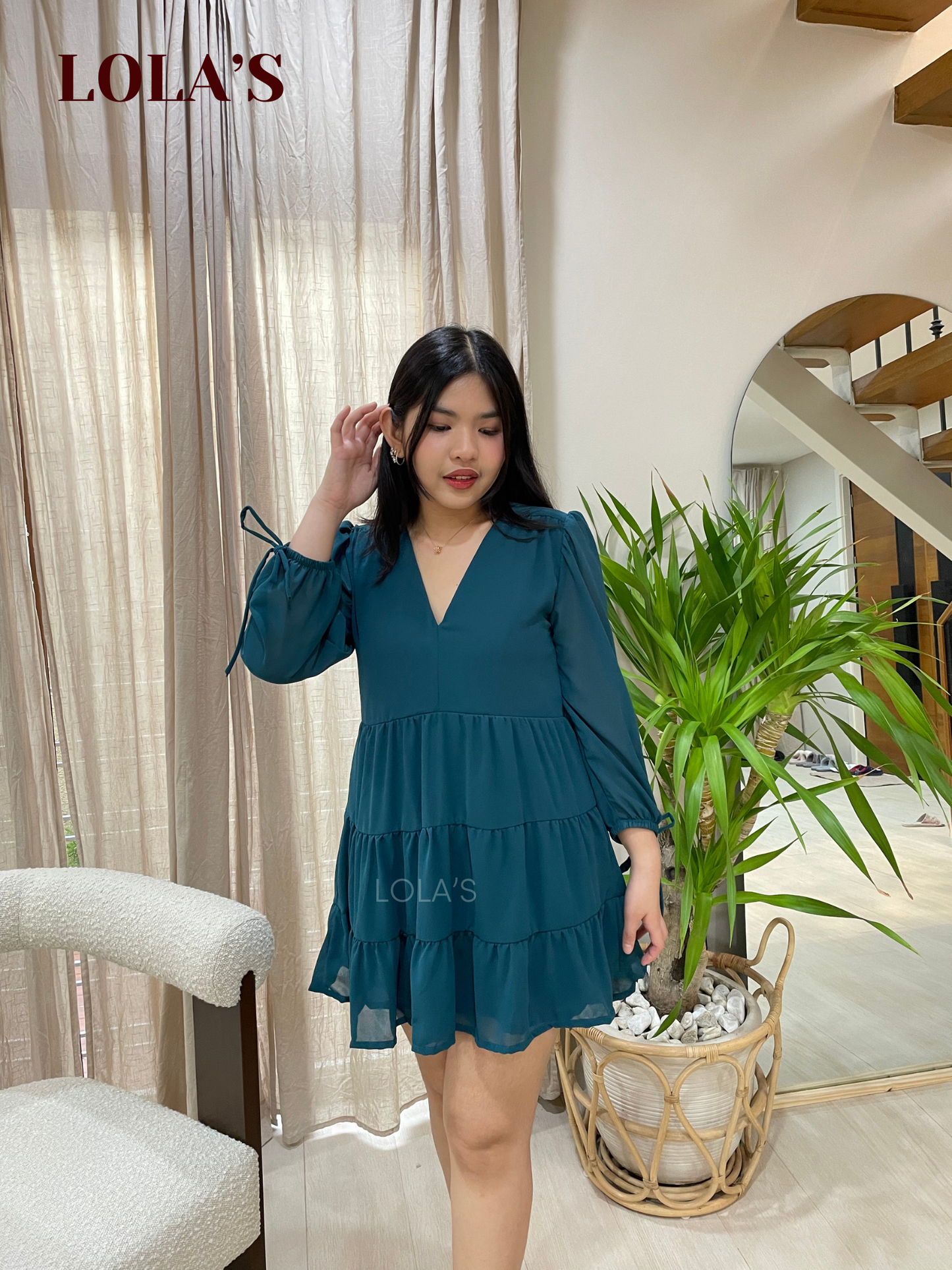 Monina Dress (Blue Green)