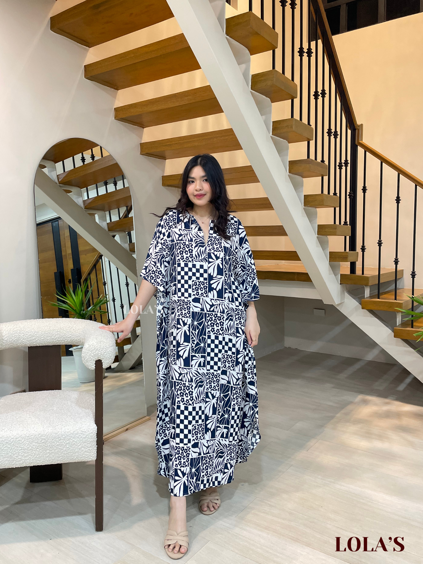 Donya Dress (Retro Blue)