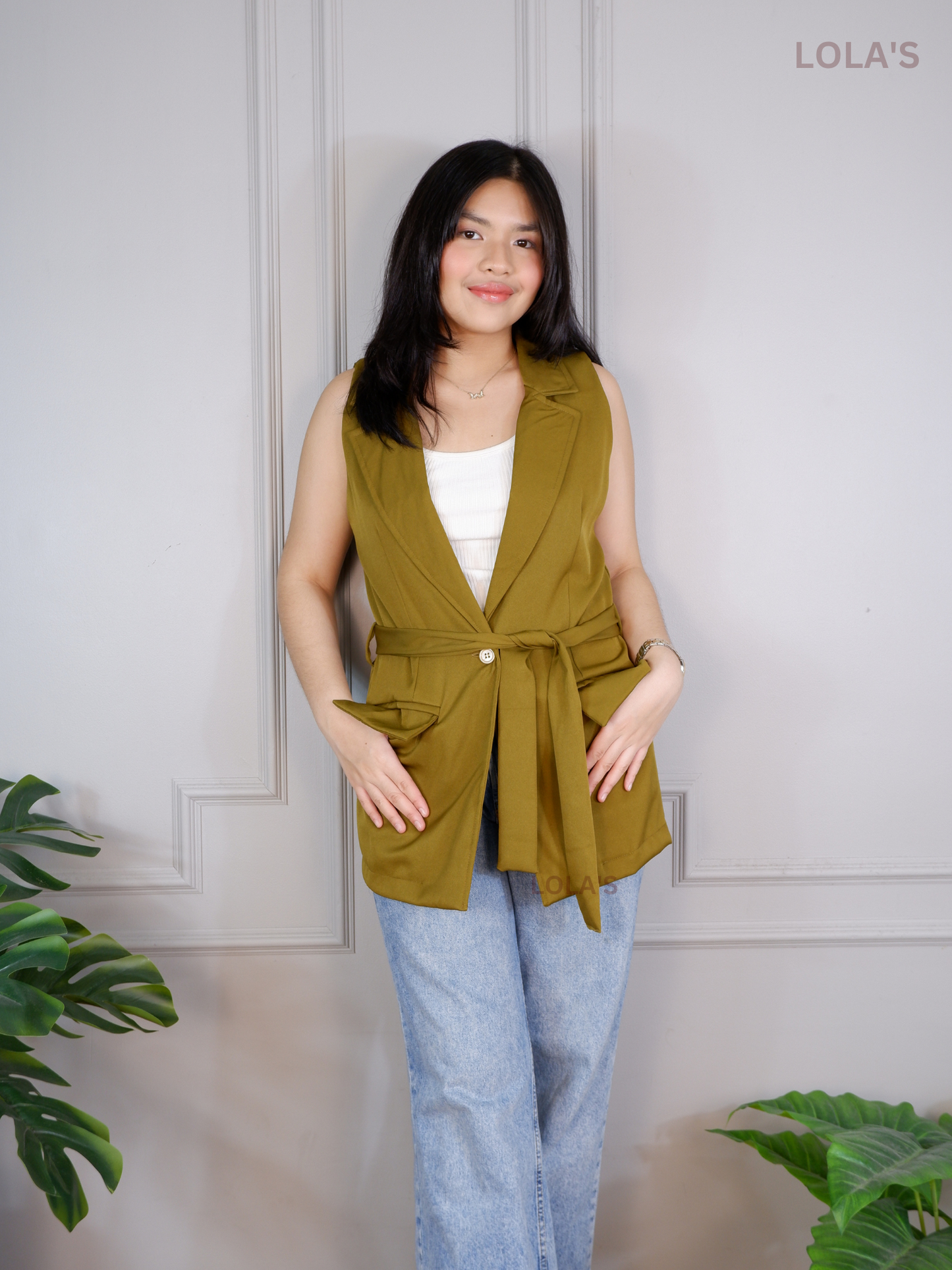 Carmilla Vest Blazer (Olive)