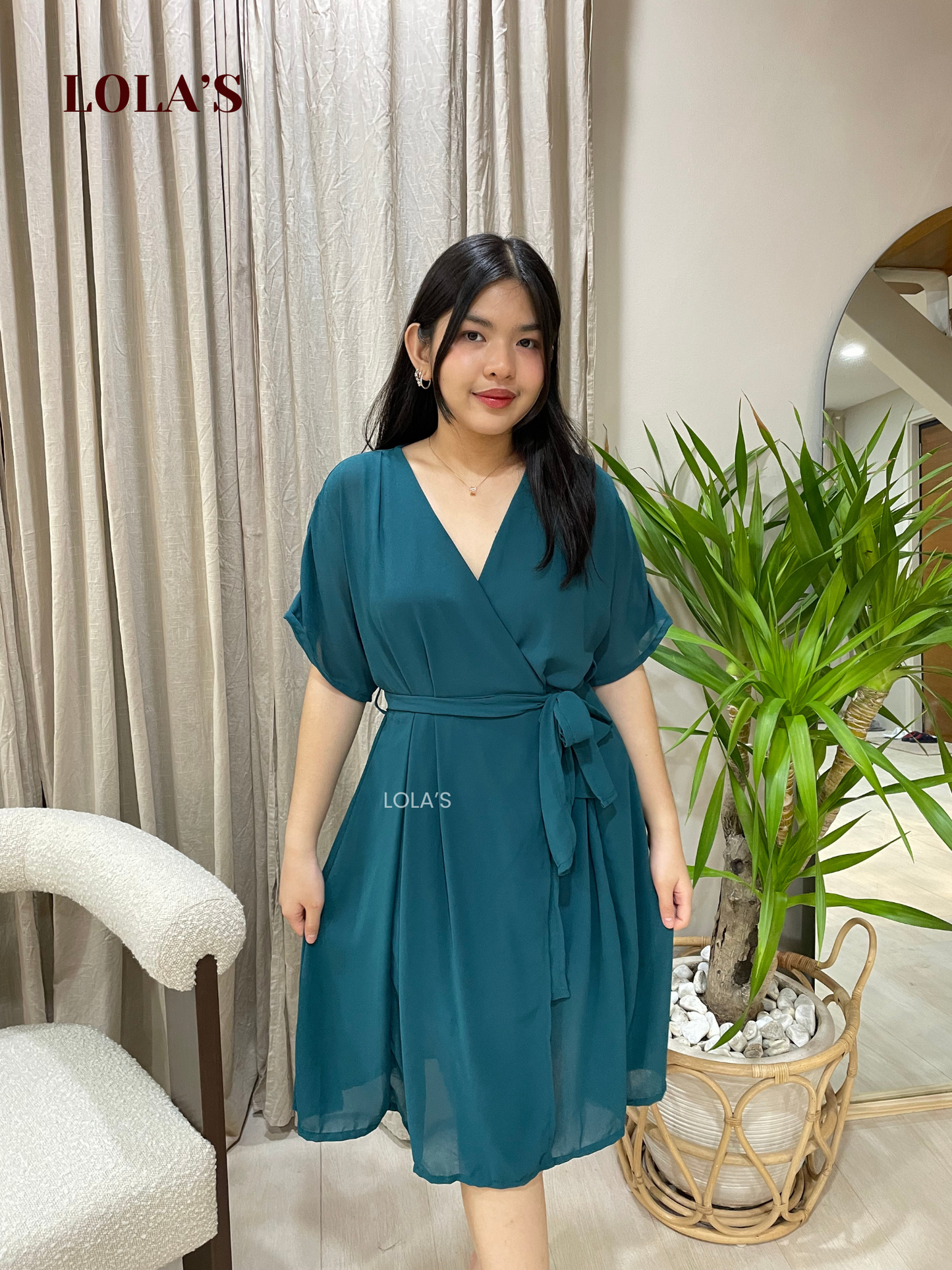 Linda Dress (Blue Green)