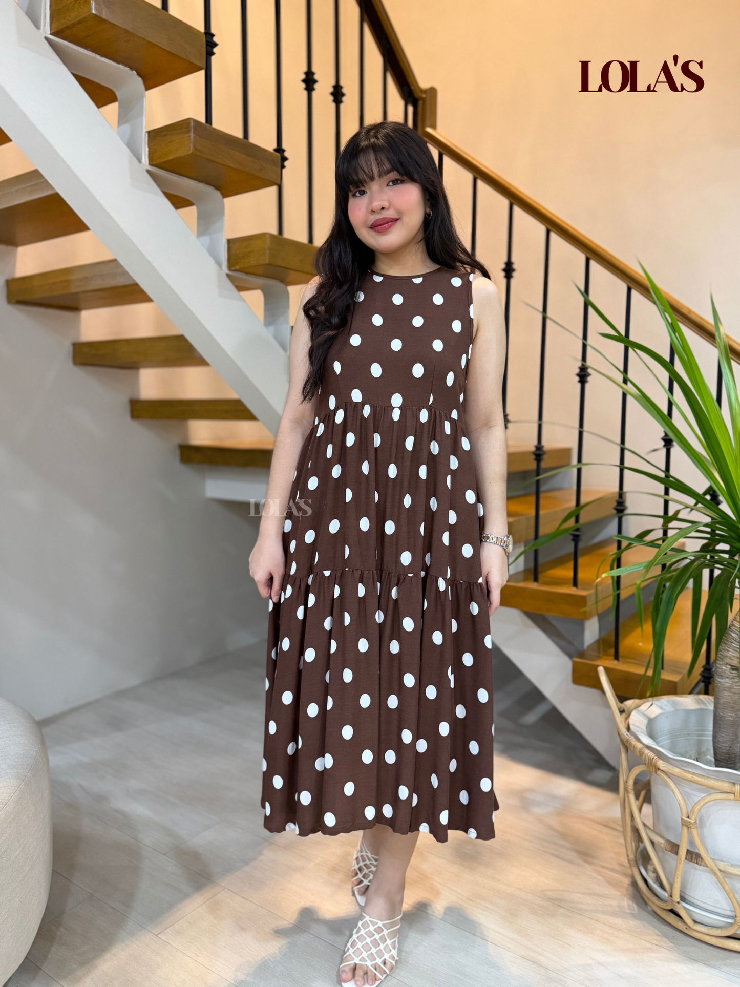 Miles Dress (Brown Polka)