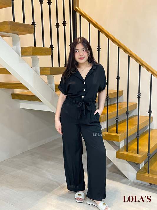 Rianne Jumpsuit (Black Soft Linen)