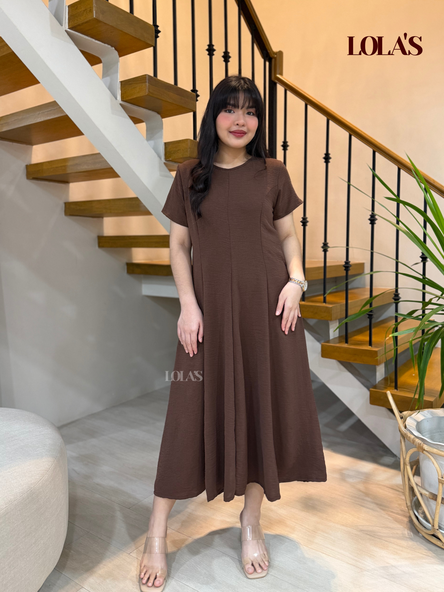 Kathleen Dress (Chocolate Brown)