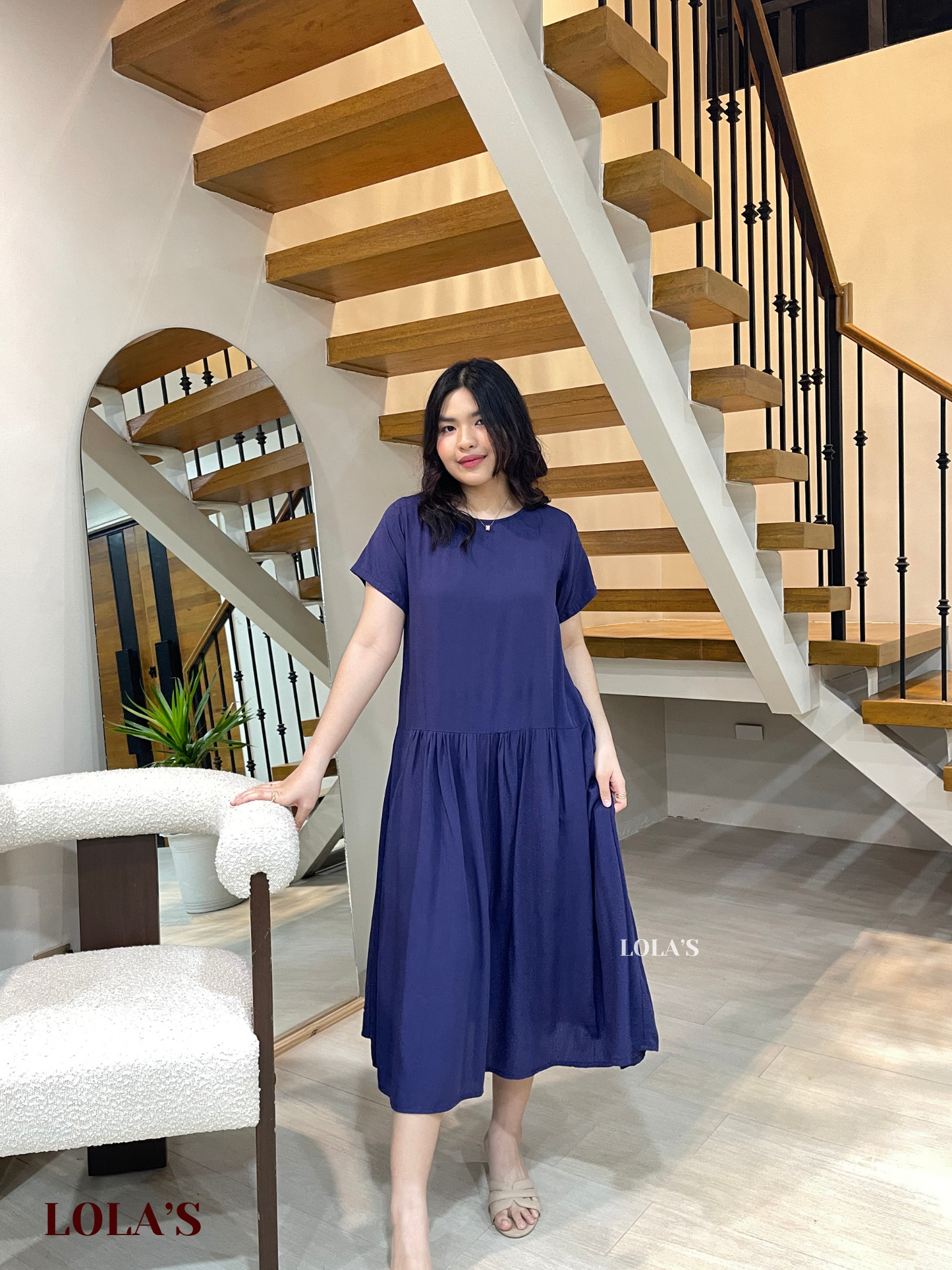 Mina Dress (Navy Blue)