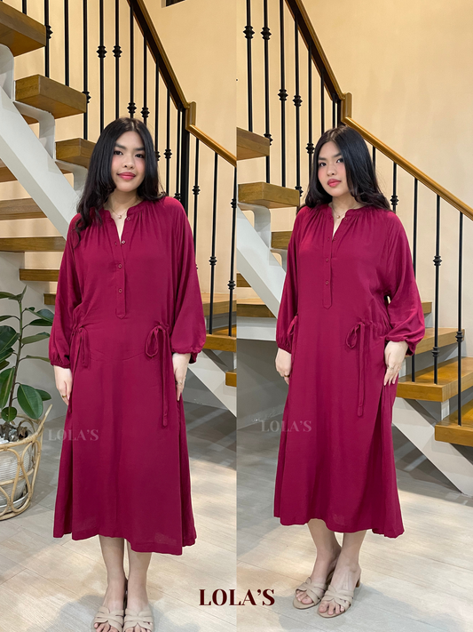 Yara Dress (Maroon)