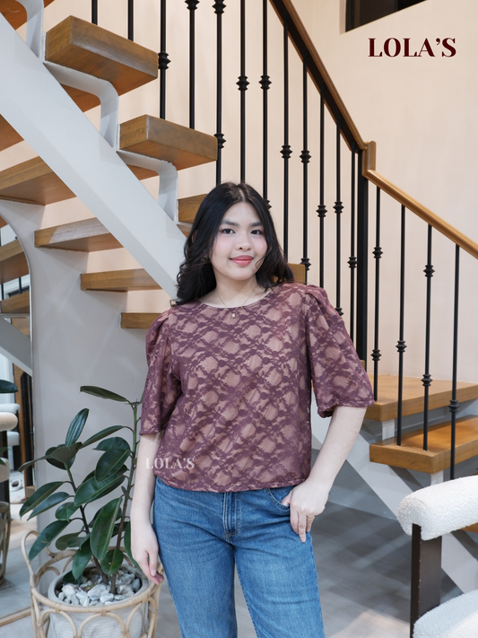 Vivian Top (Old Mauve Lace)