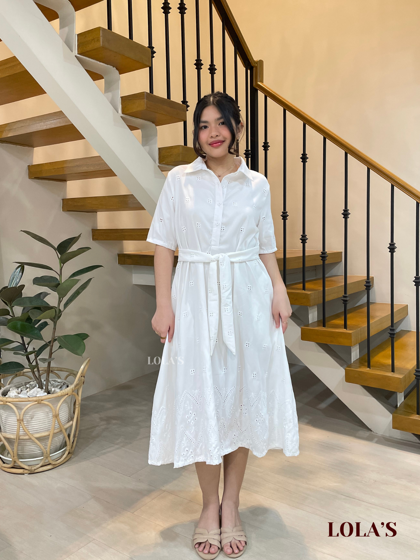Bianca Dress (White Eyelet)