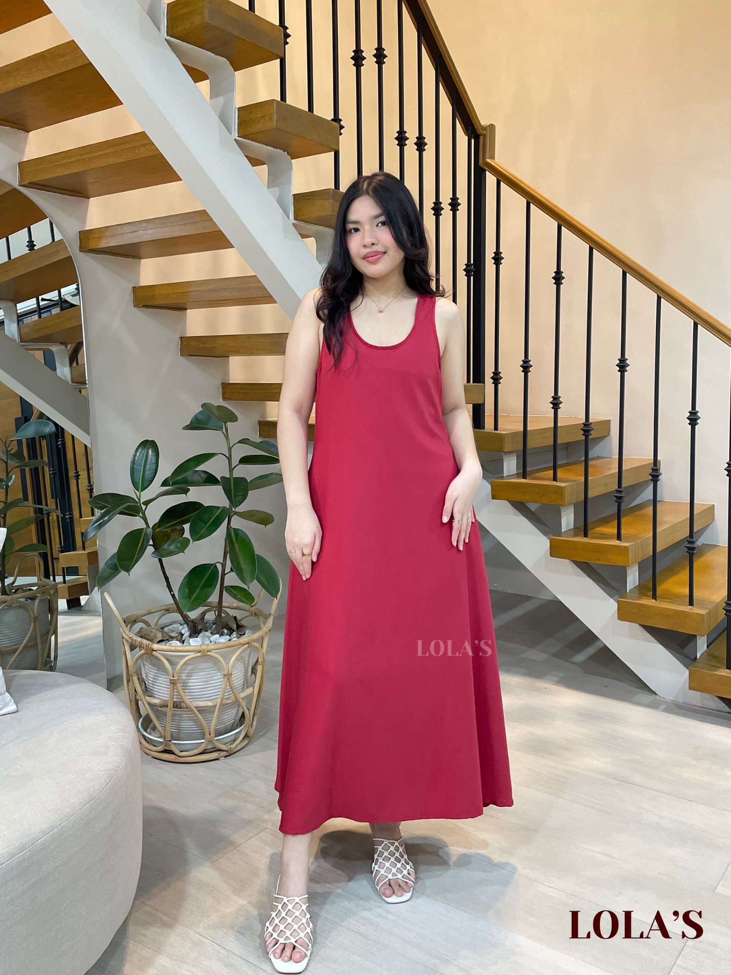 Miranda Dress (Burgundy Red)