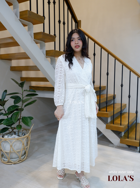 Paula Dress (White Aster Lace)