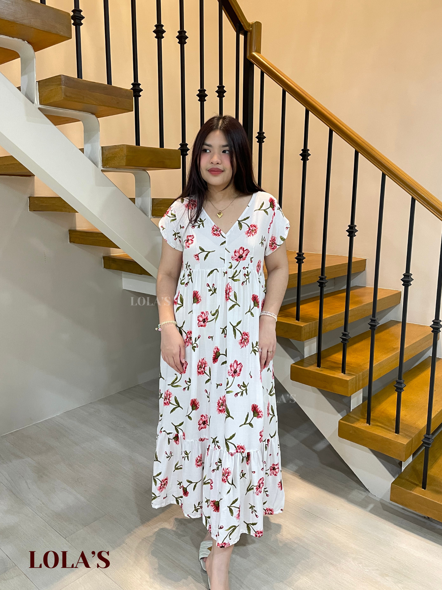 Jane Dress (White Hibiscus)