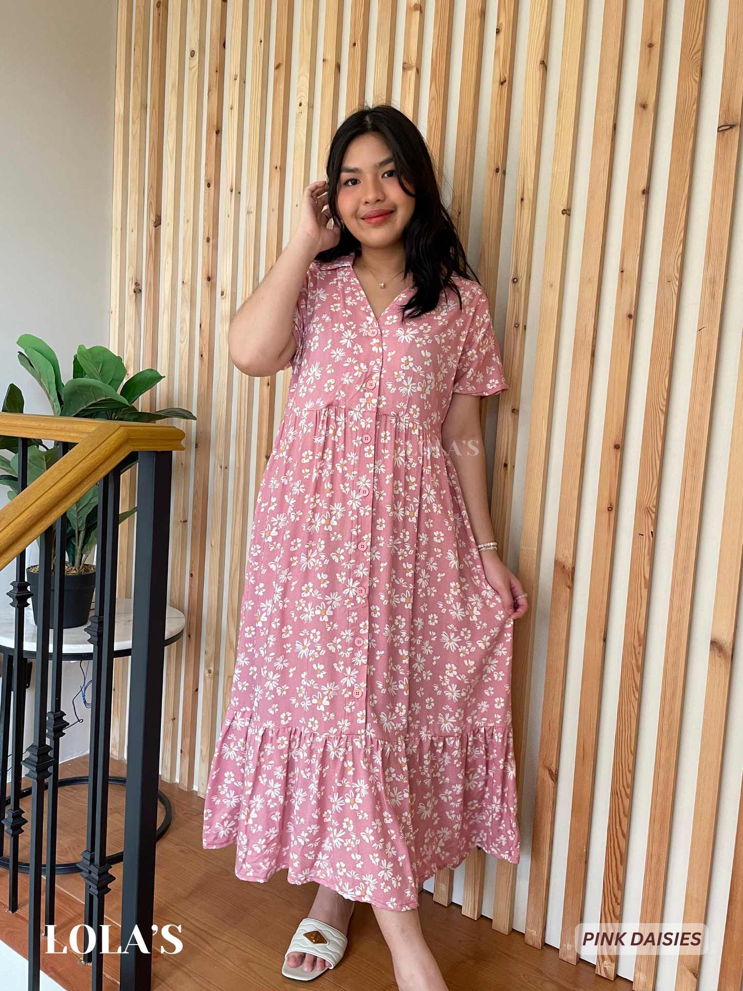 Regine Dress (Pink Daisies)