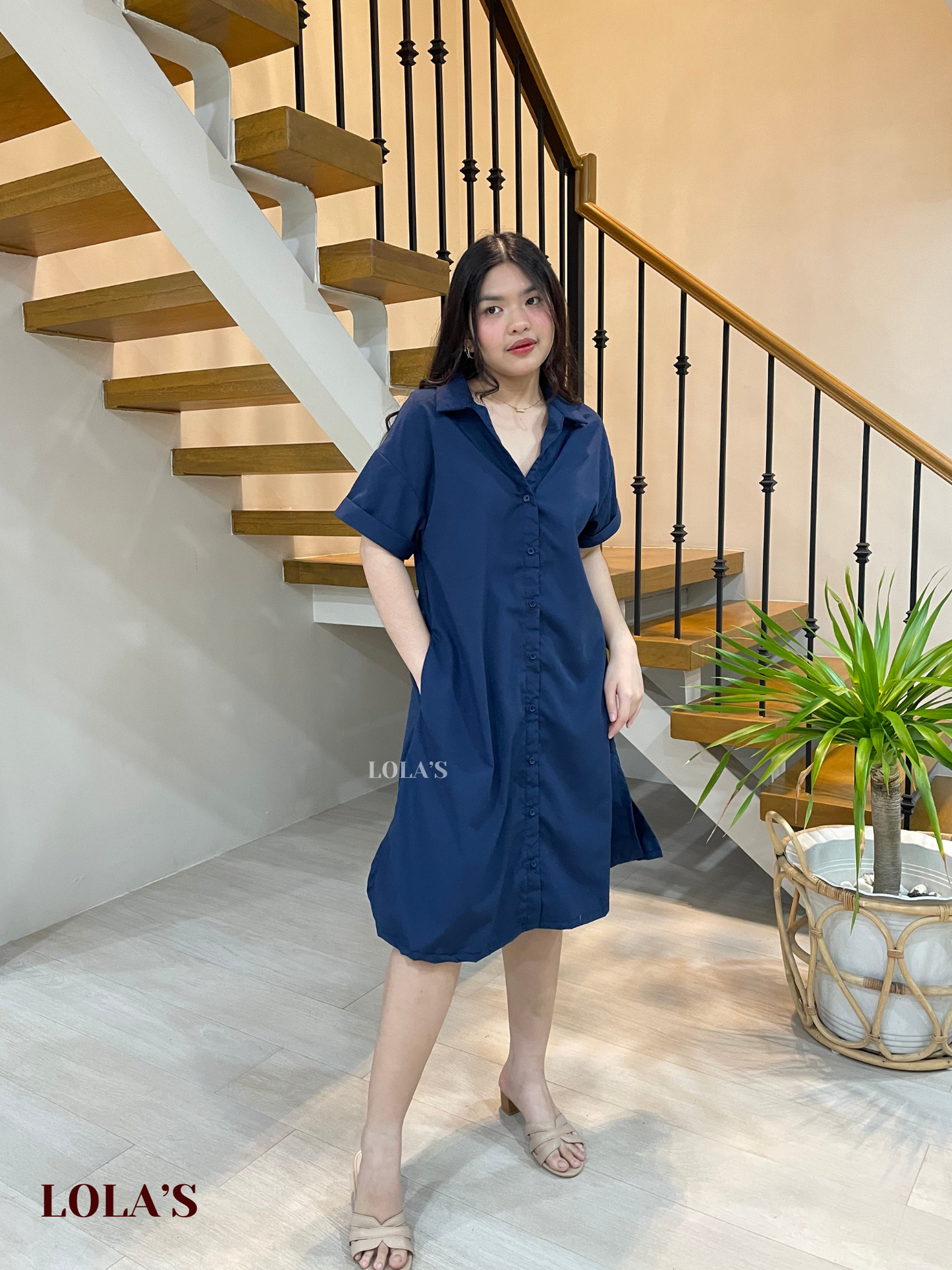 Kelsey Polo Dress (Navy Blue)