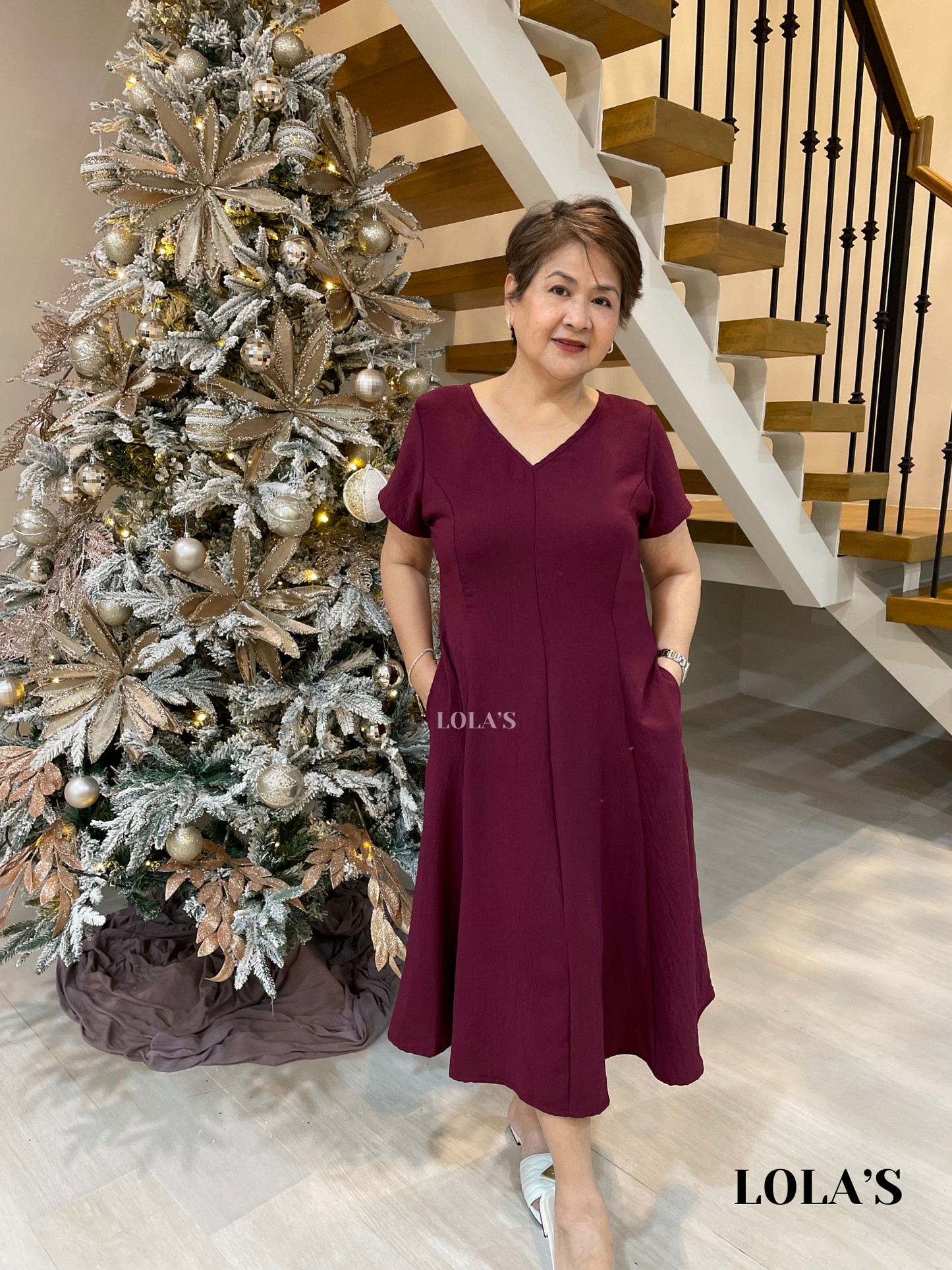 Reema Dress (Maroon)