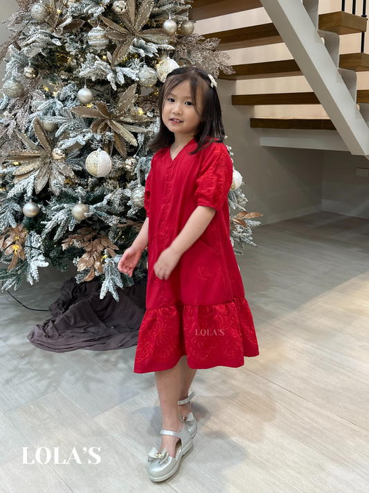 Priscilla Dress Kids (Red)