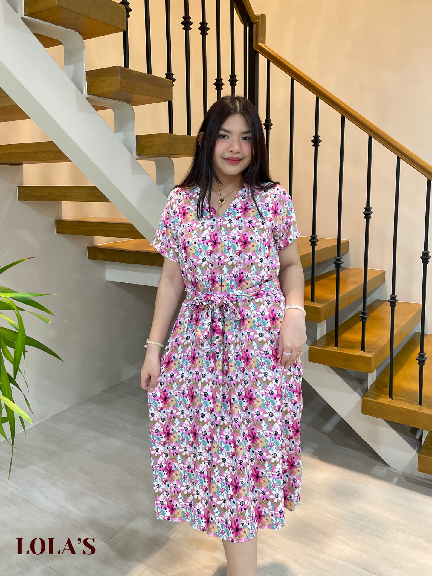 Tracy Dress (Pinkish Blooms)