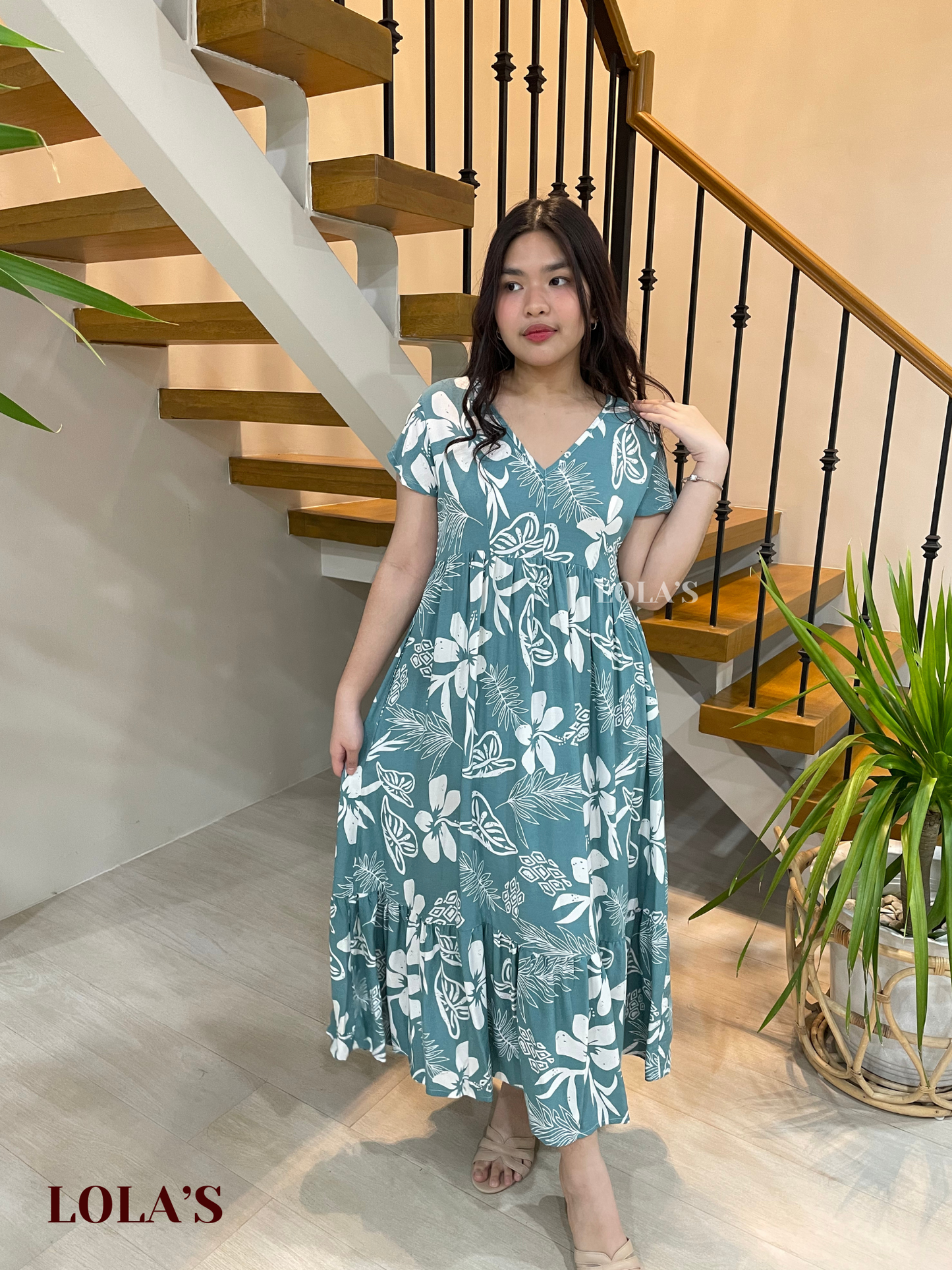 Jane Dress (Floral Aqua)