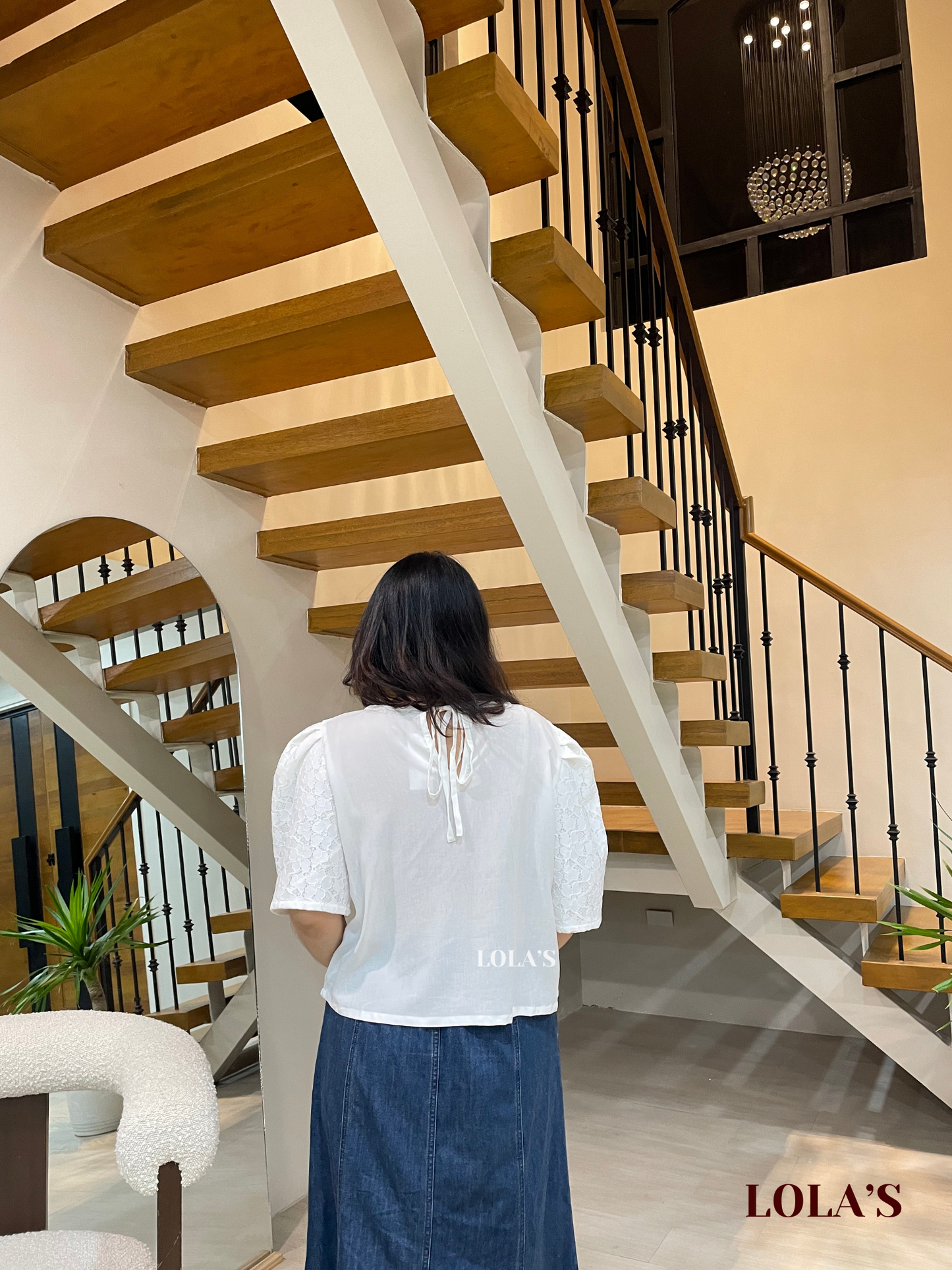 Vivian Top (White Florette Lace)