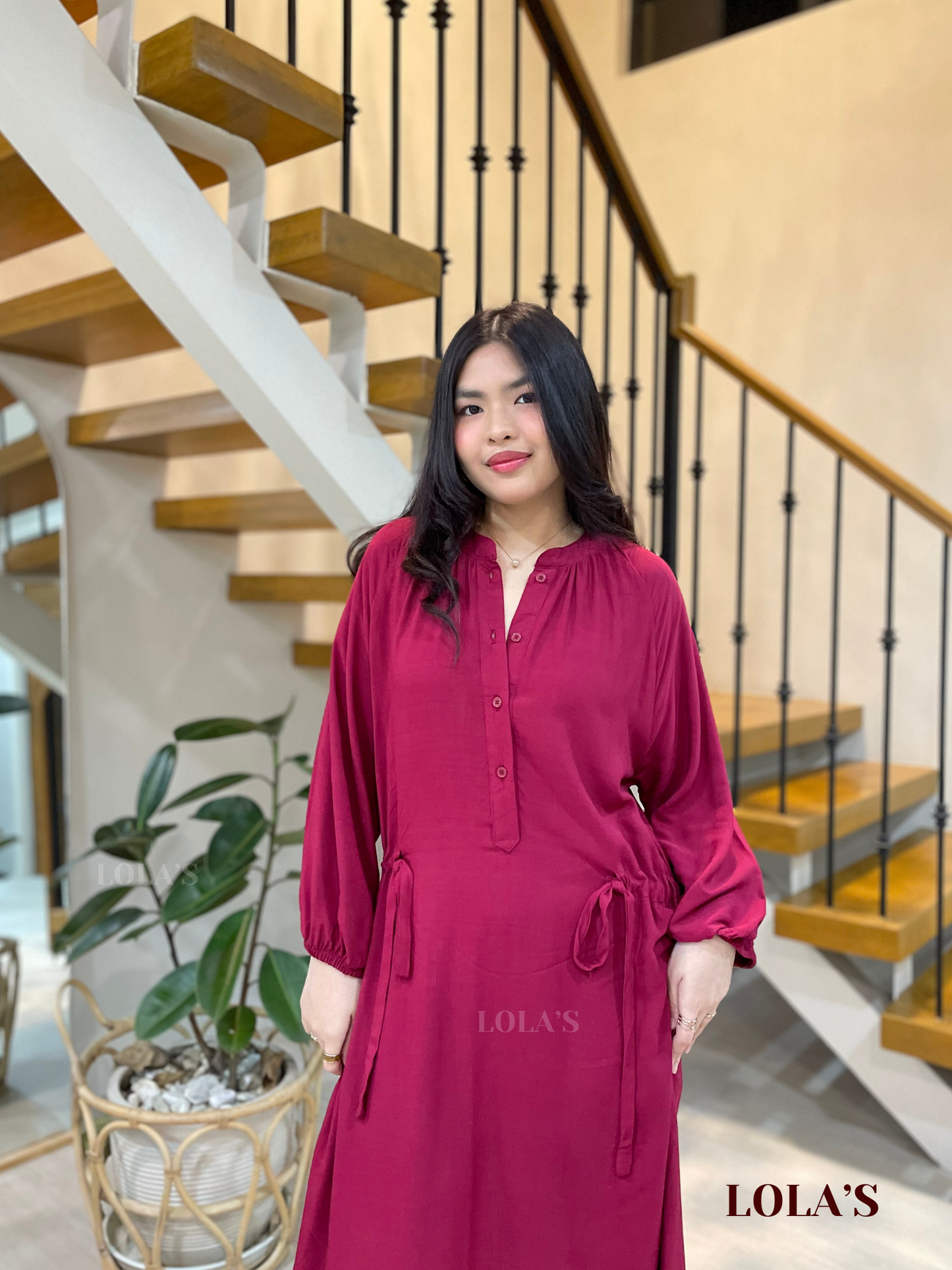 Yara Dress (Maroon)