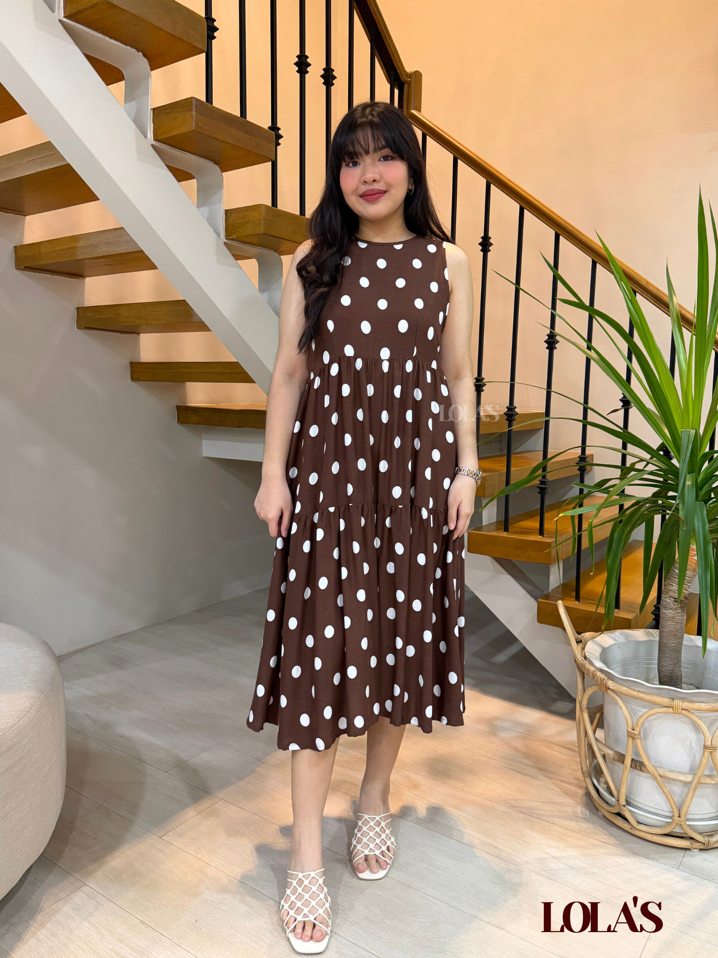 Miles Dress (Brown Polka)