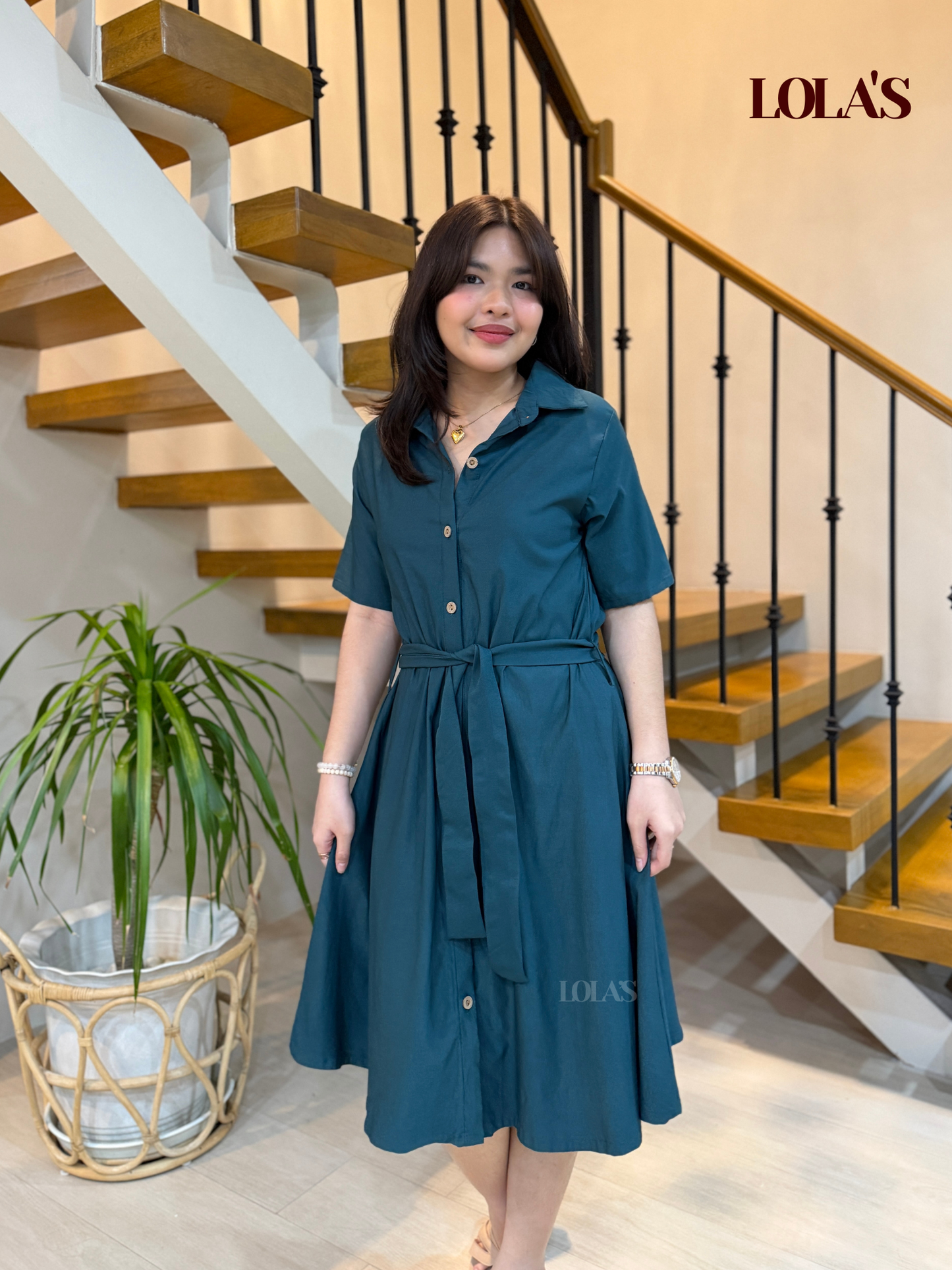 Alexa Polo Dress (Blue Green)