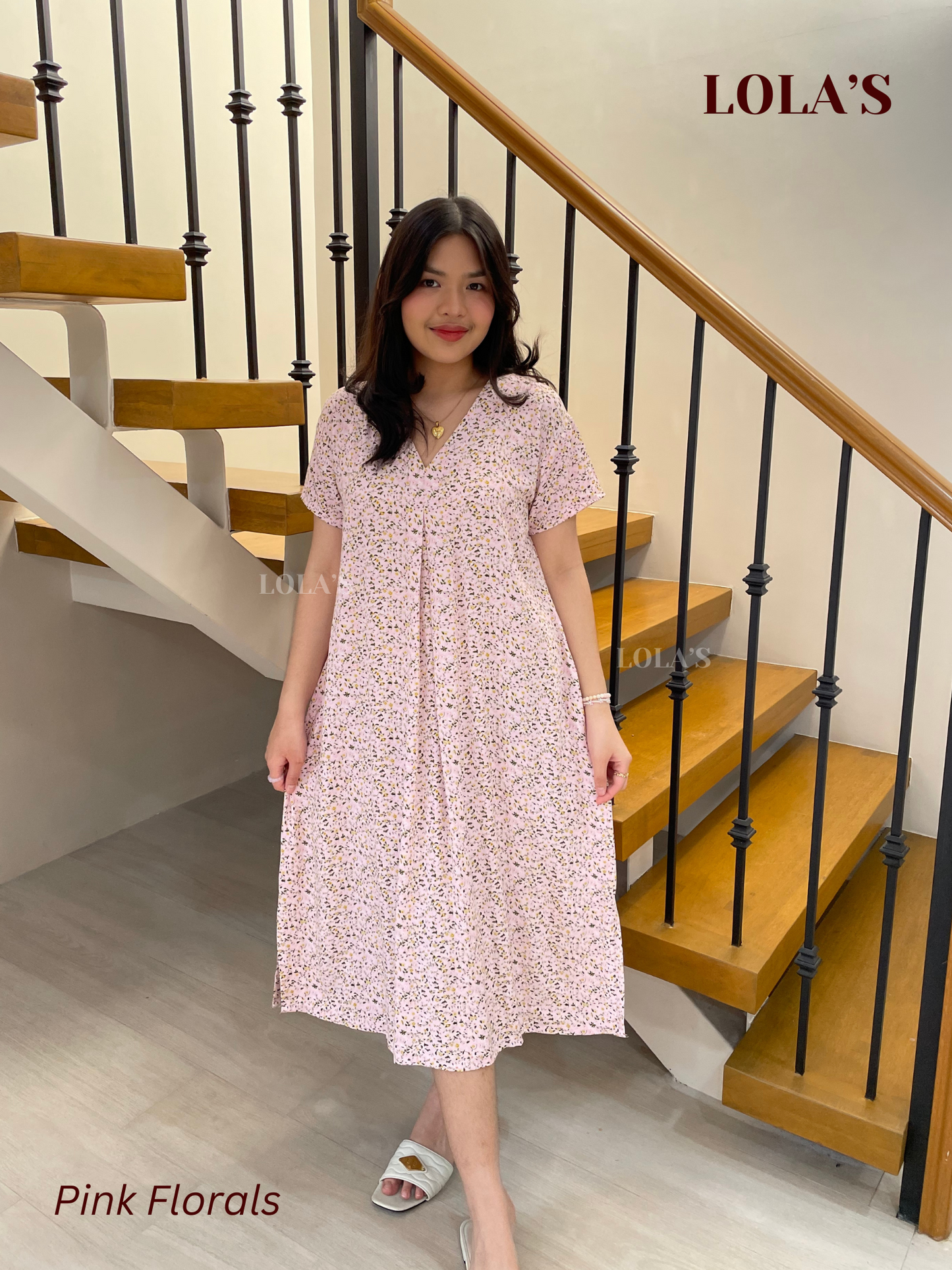 Tracy Dress (Pink Florals)