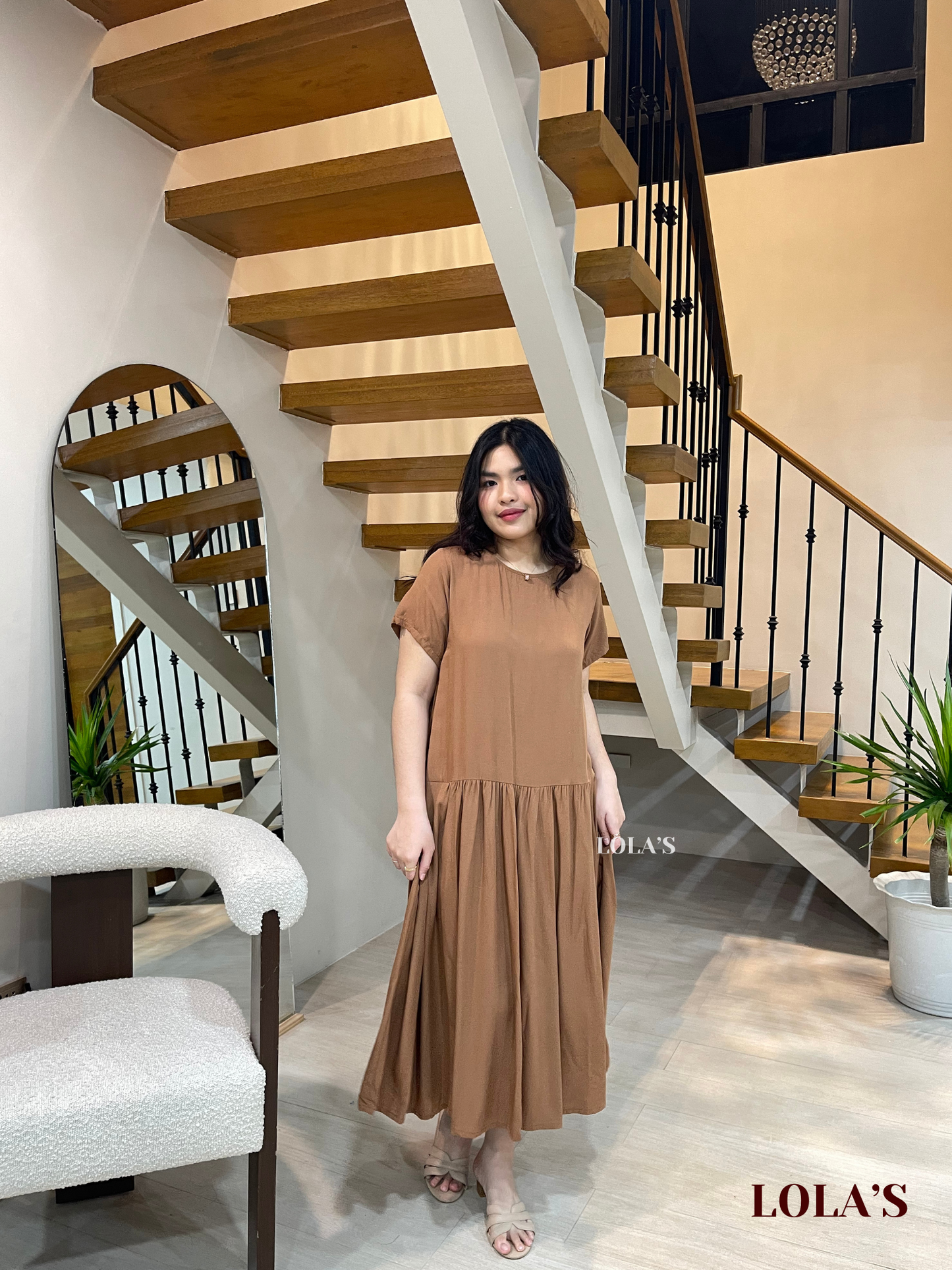 Mina Dress (Tan Brown)