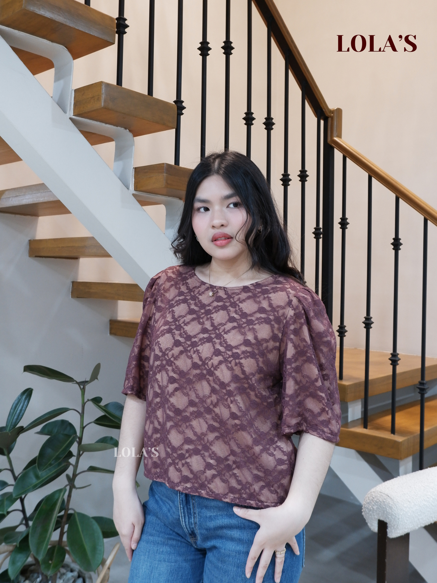 Vivian Top (Old Mauve Lace)