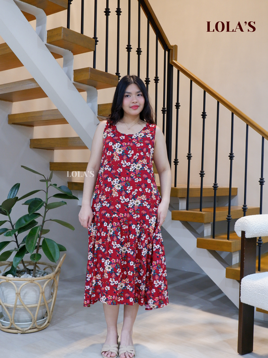 Sita Dress (Rosy Red)