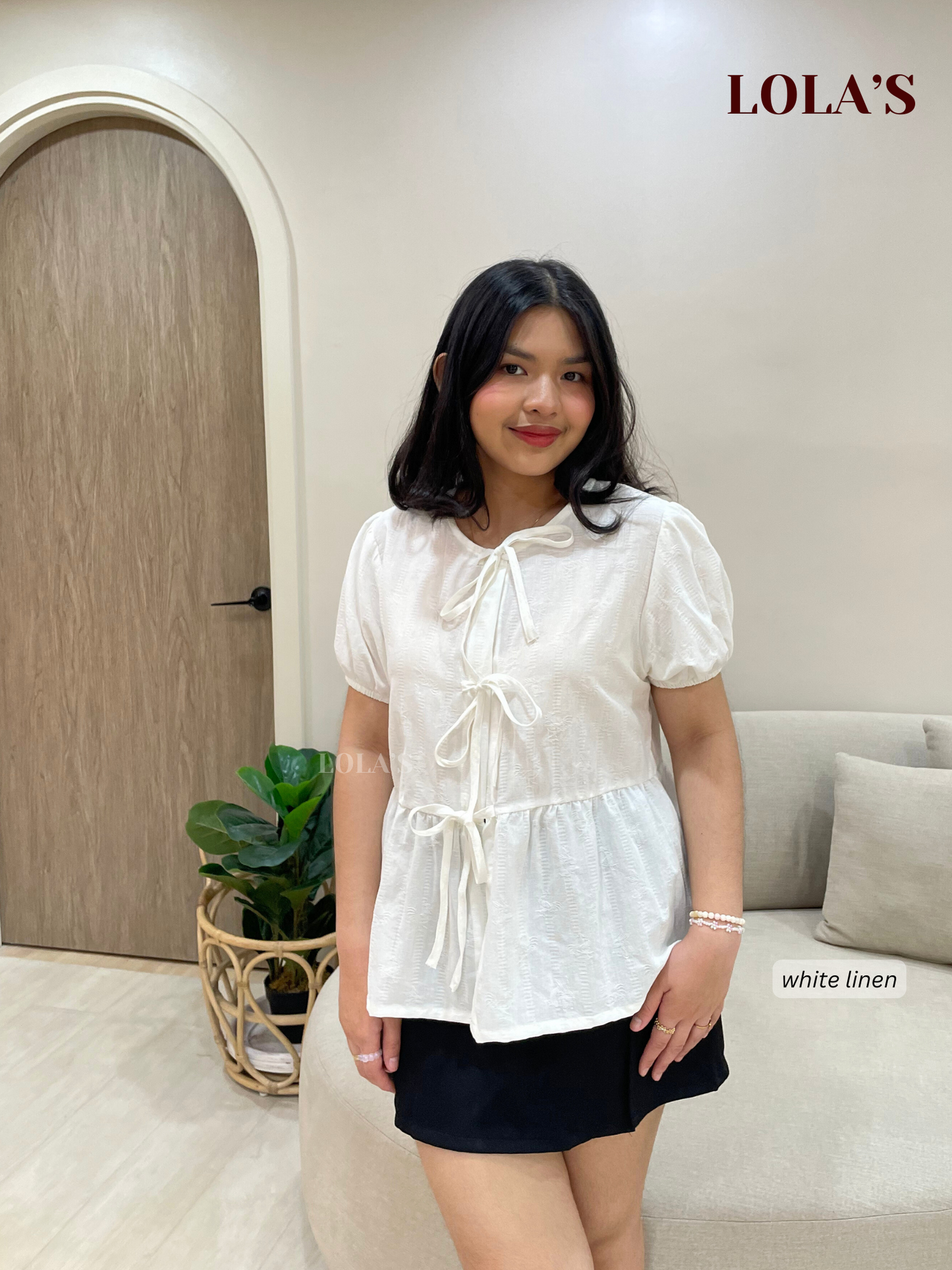 Emma Top (White Linen)