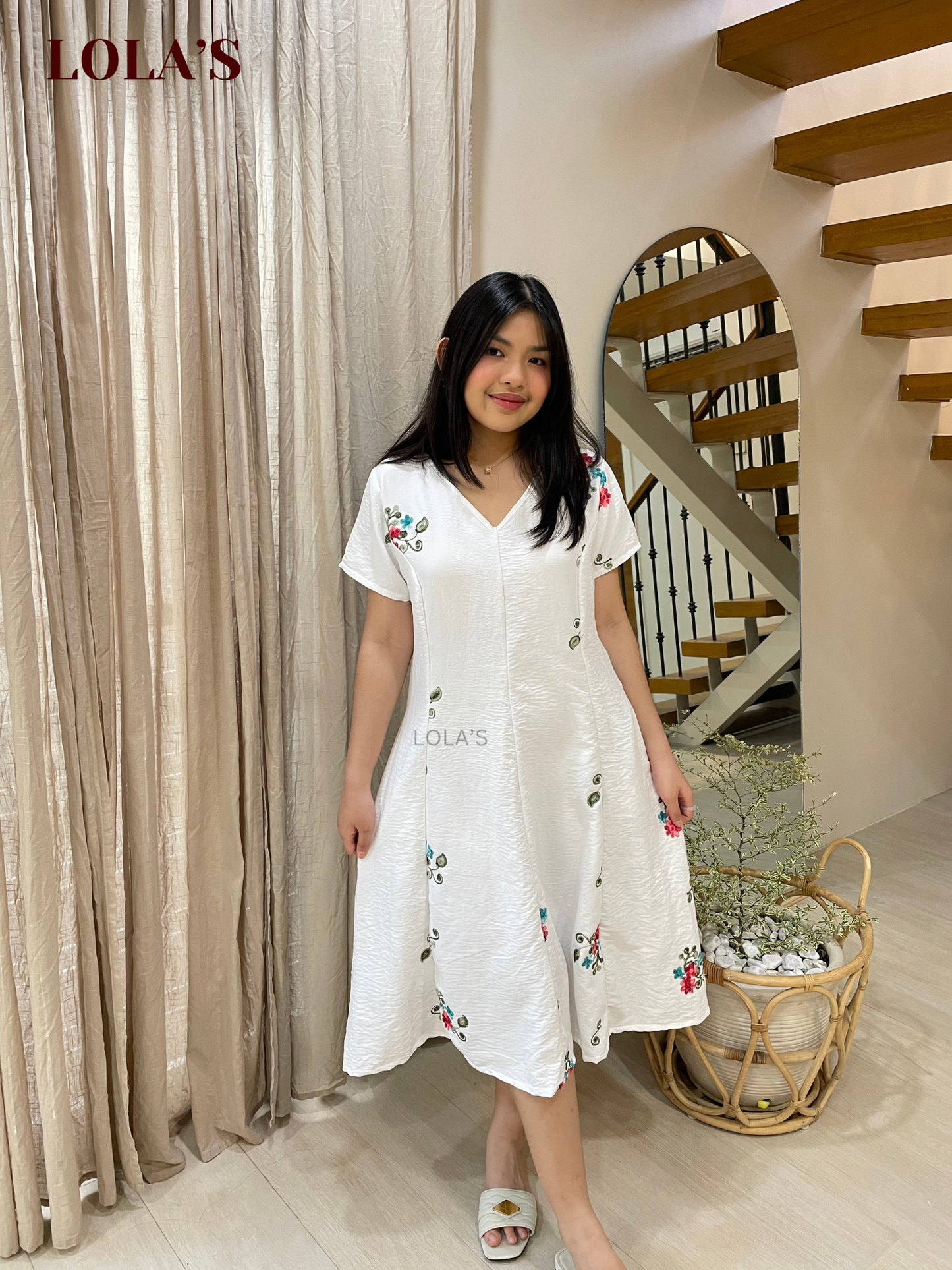 Reema Dress (White Embroidery)