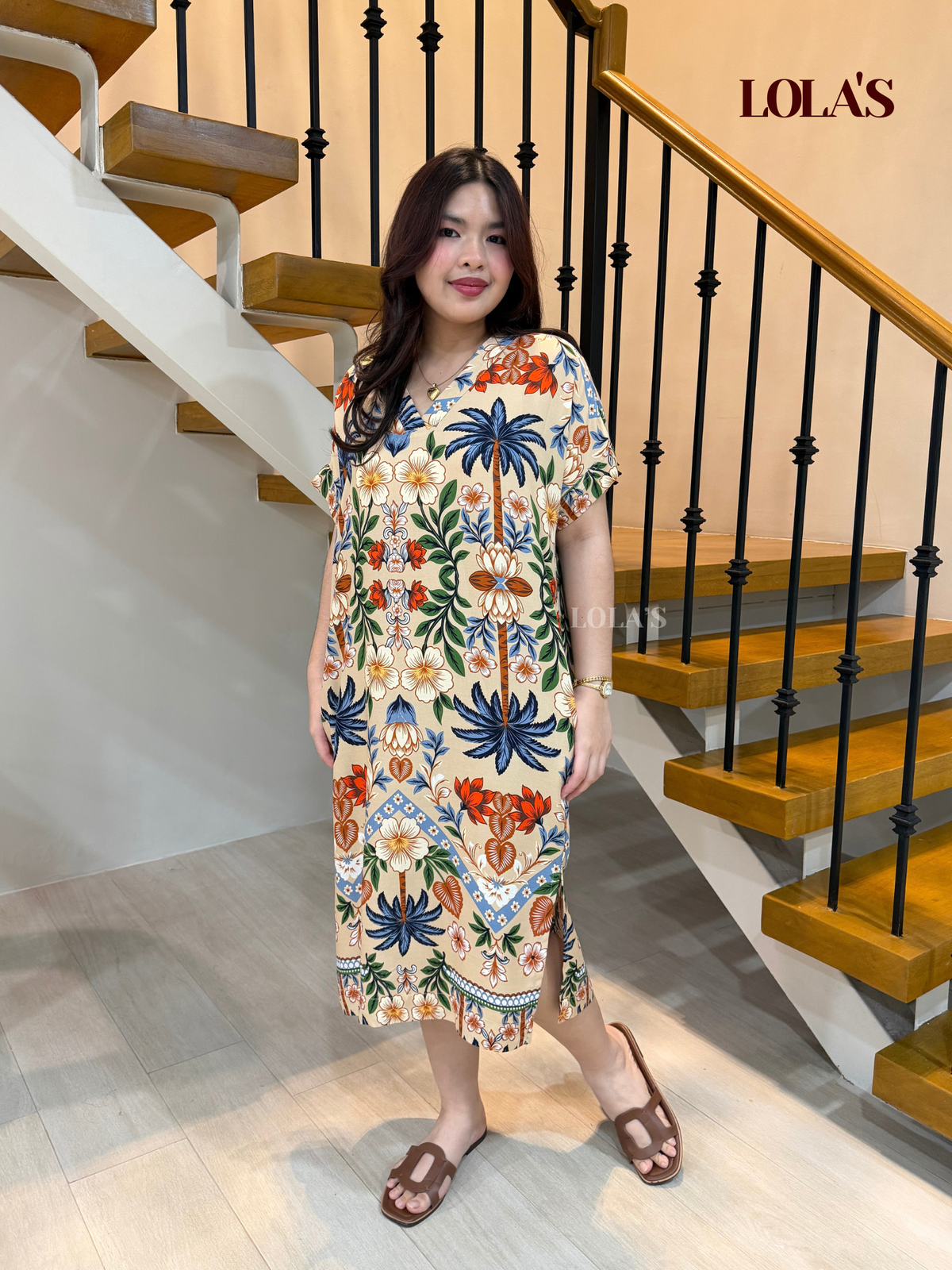 Coco Dress (Khaki Tropics)