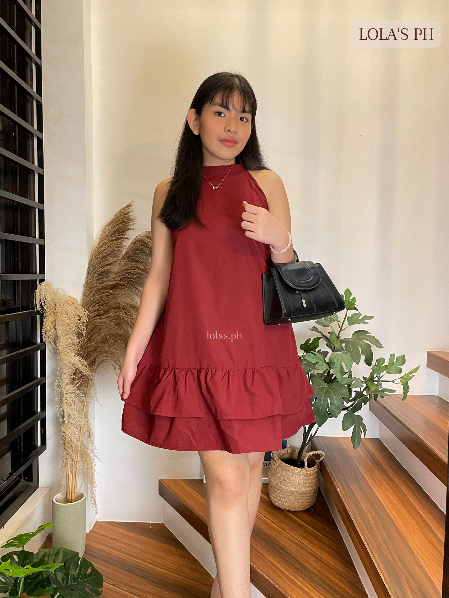 Glenda Dress (Maroon)