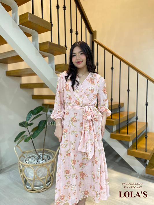 Paula Dress (Pink Peonies)
